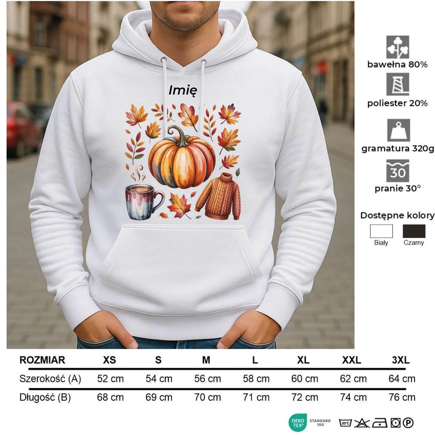 Bluza męska z kapturem jesienna - Złota jesień - personalizowana JS30