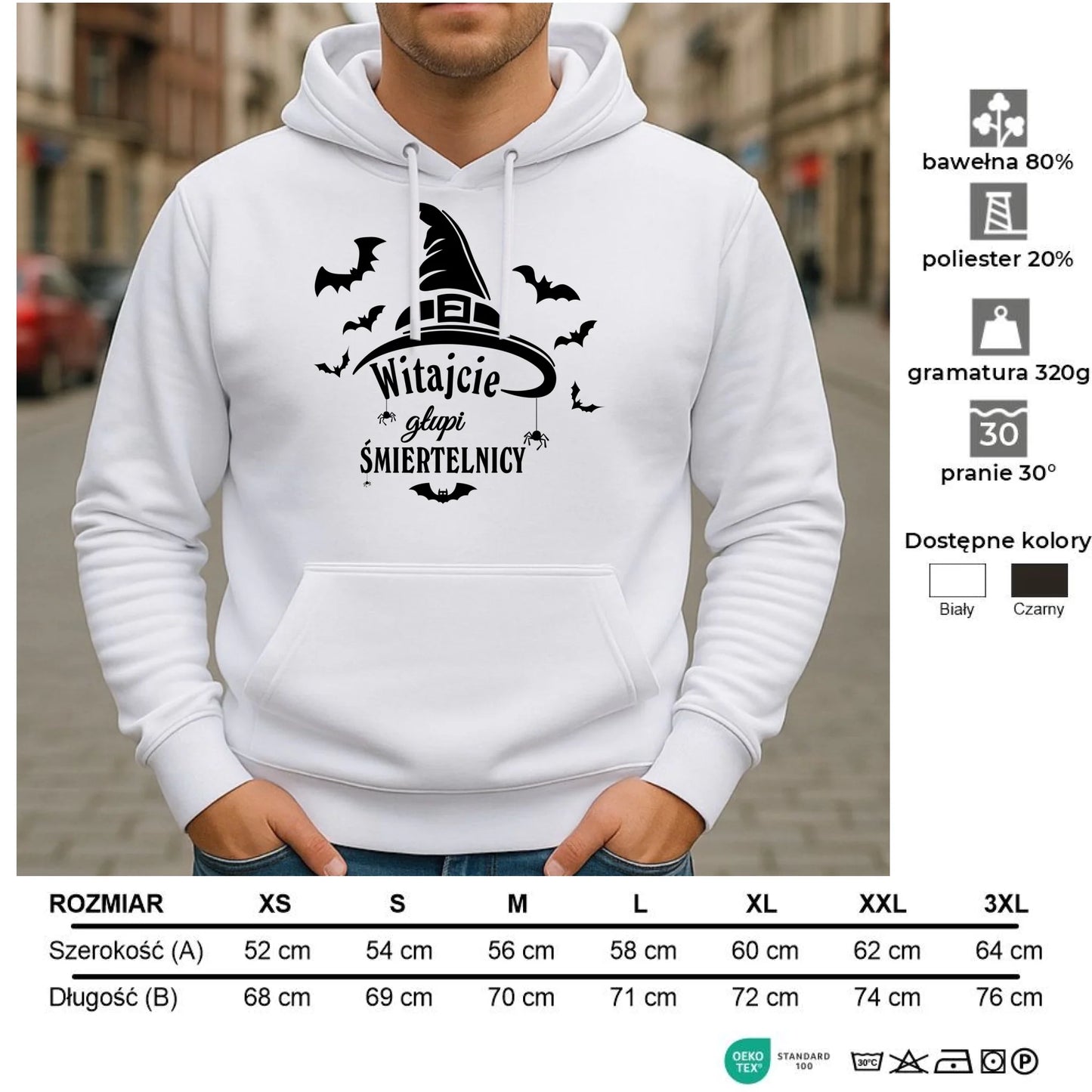 Bluza męska z kapturem na Halloween - Witajcie głupi śmiertelnicy HL23 - StoryCups.pl