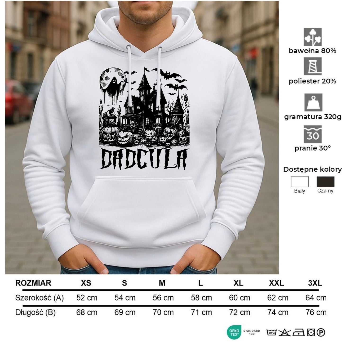 Bluza męska z kapturem na Halloween dla taty - Upiorny dom - Dadcula HL19 - StoryCups.pl