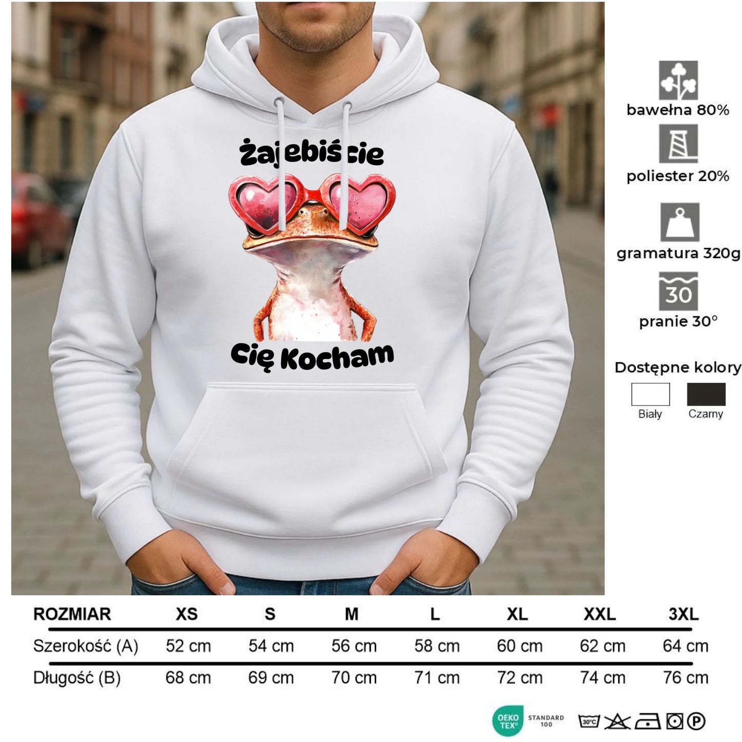 Bluza męska z kapturem - Żajebiście Cię Kocham W17 - StoryCups.pl