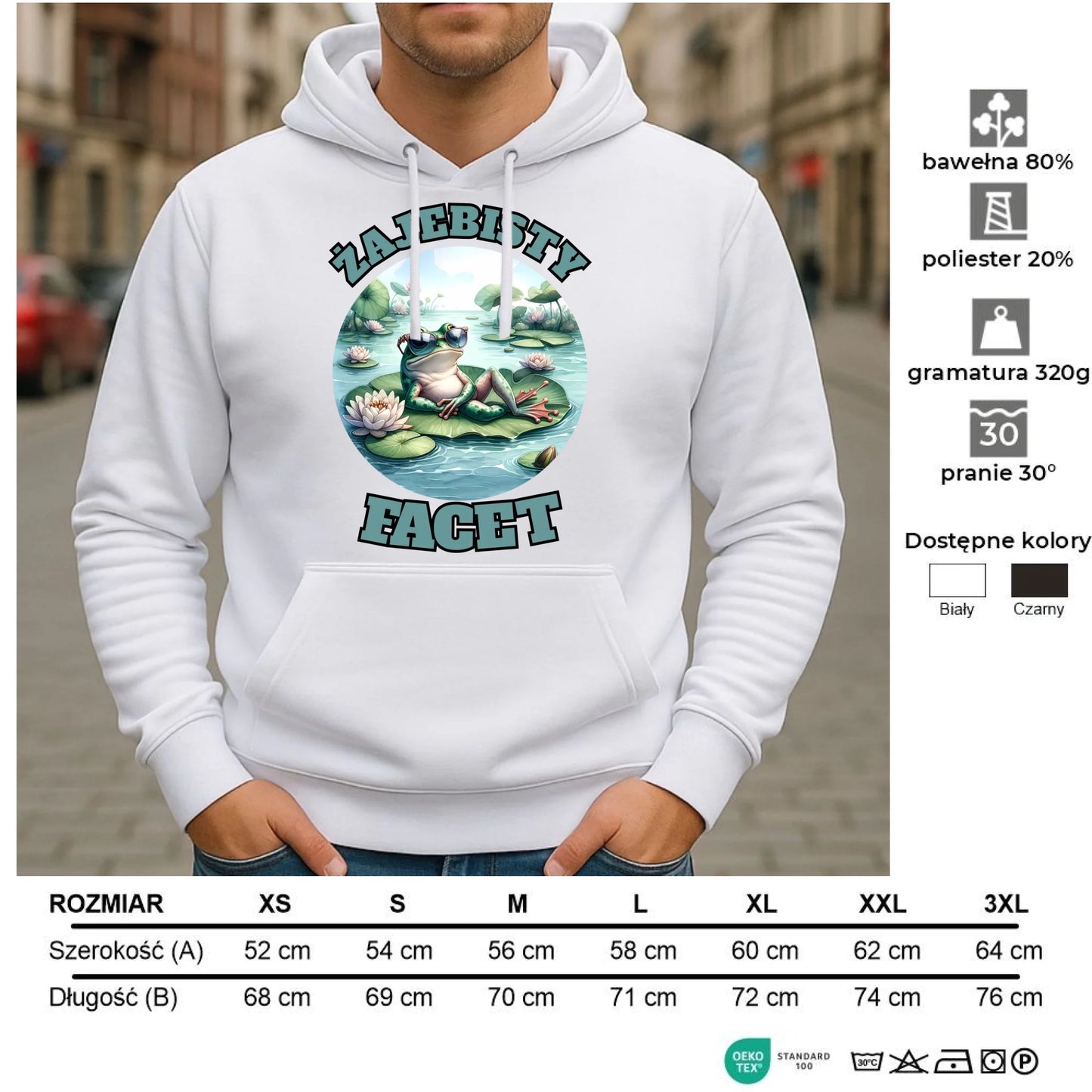 Bluza męska z kapturem - Żajebisty facet DCH08 - StoryCups.pl