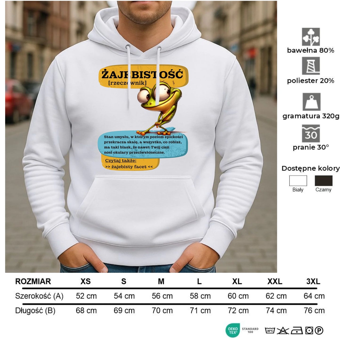 Bluza męska z kapturem - Żajebistość [rzeczownik] prezent na Dzień Chłopaka DCH06 - StoryCups.pl