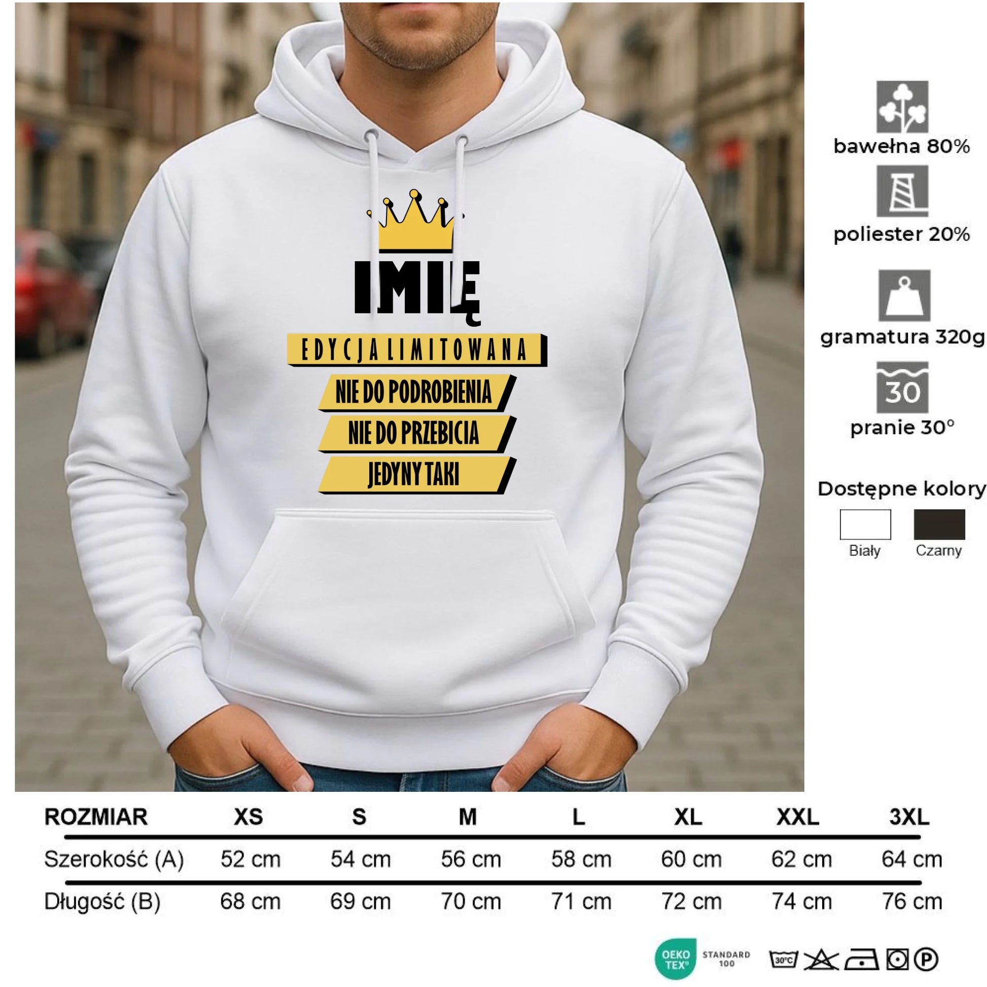 Bluza męska z kapturem - Edycja Limitowana prezent dla niego - personalizowana DCH03 - StoryCups.pl