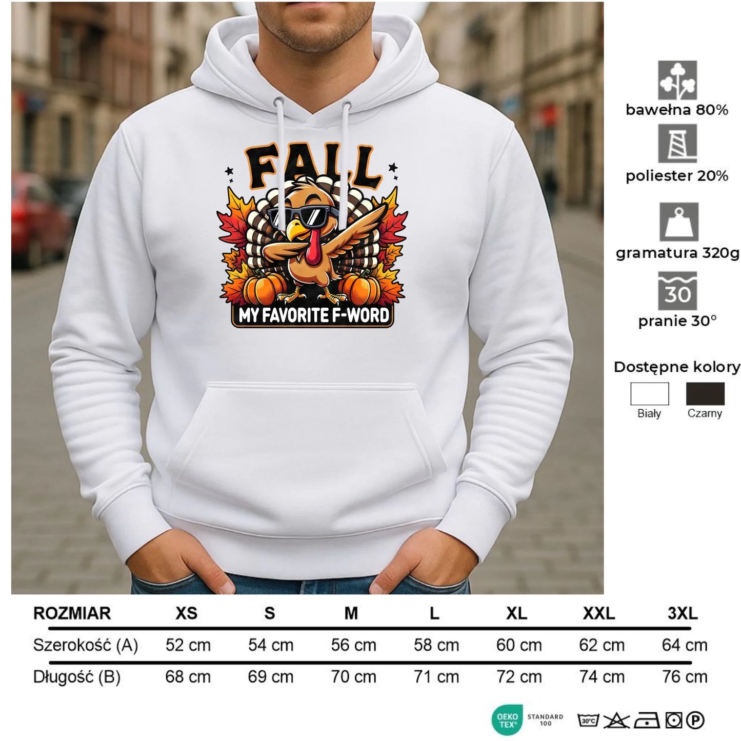 Bluza męska z kapturem jesienna - FALL my favorite F-word JS11 - StoryCups.pl