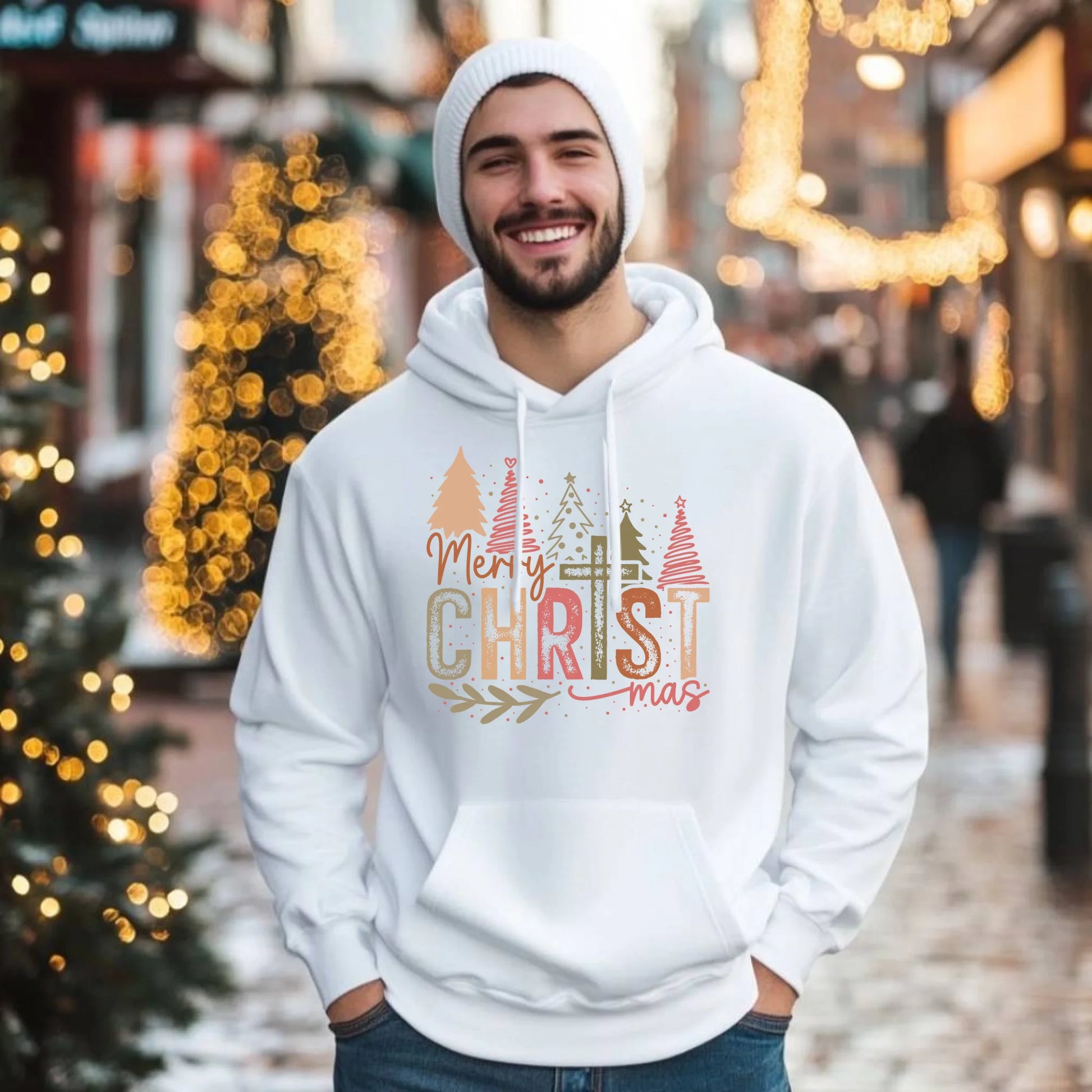Bluza męska z kapturem świąteczna - Merry Christmas BN01 - StoryCups.pl