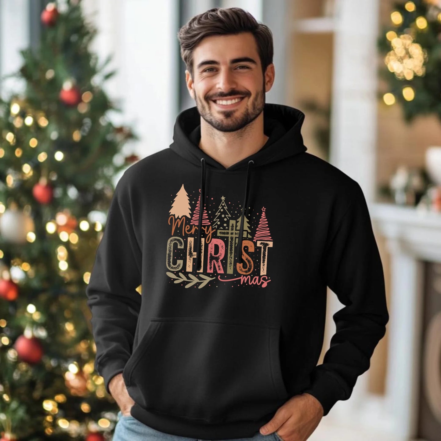 Bluza męska z kapturem świąteczna - Merry Christmas BN01 - StoryCups.pl