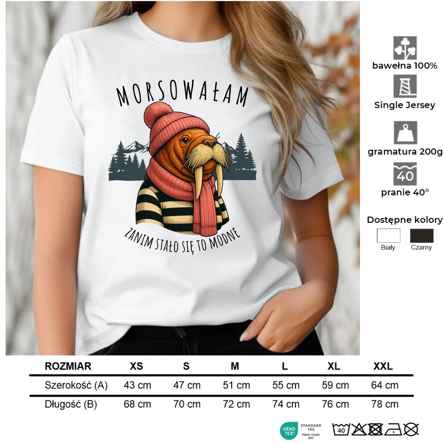 Koszulka damska - prezent dla morsa - Morsowałam zanim stało się to modne - Mors HM21 - StoryCups.pl