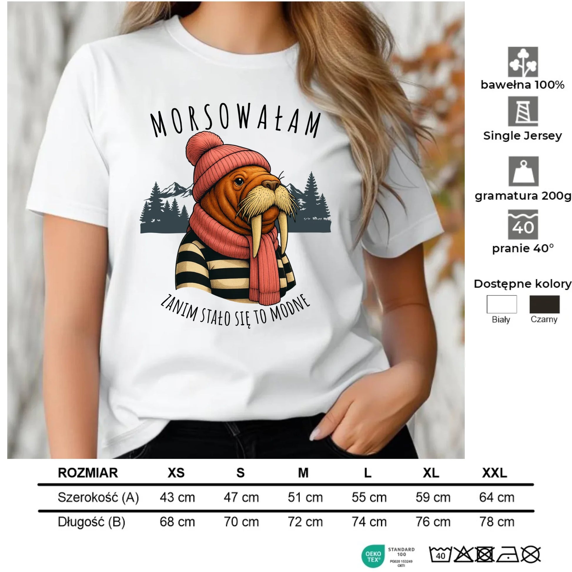 Koszulka damska - prezent dla morsa - Morsowałam zanim stało się to modne - Mors HM21 - StoryCups.pl