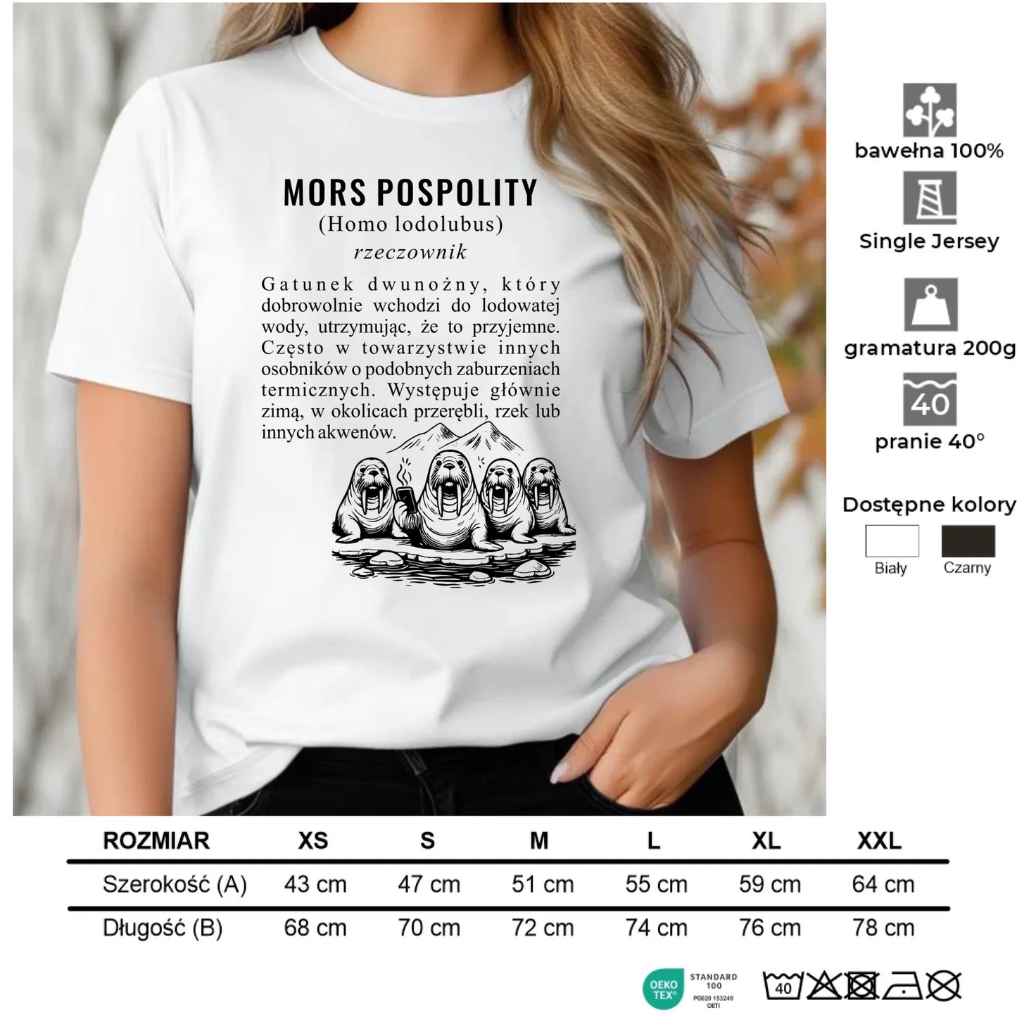 Koszulka damska - prezent dla morsa - Mors pospolity [Homo lodolubus] HM12 - StoryCups.pl