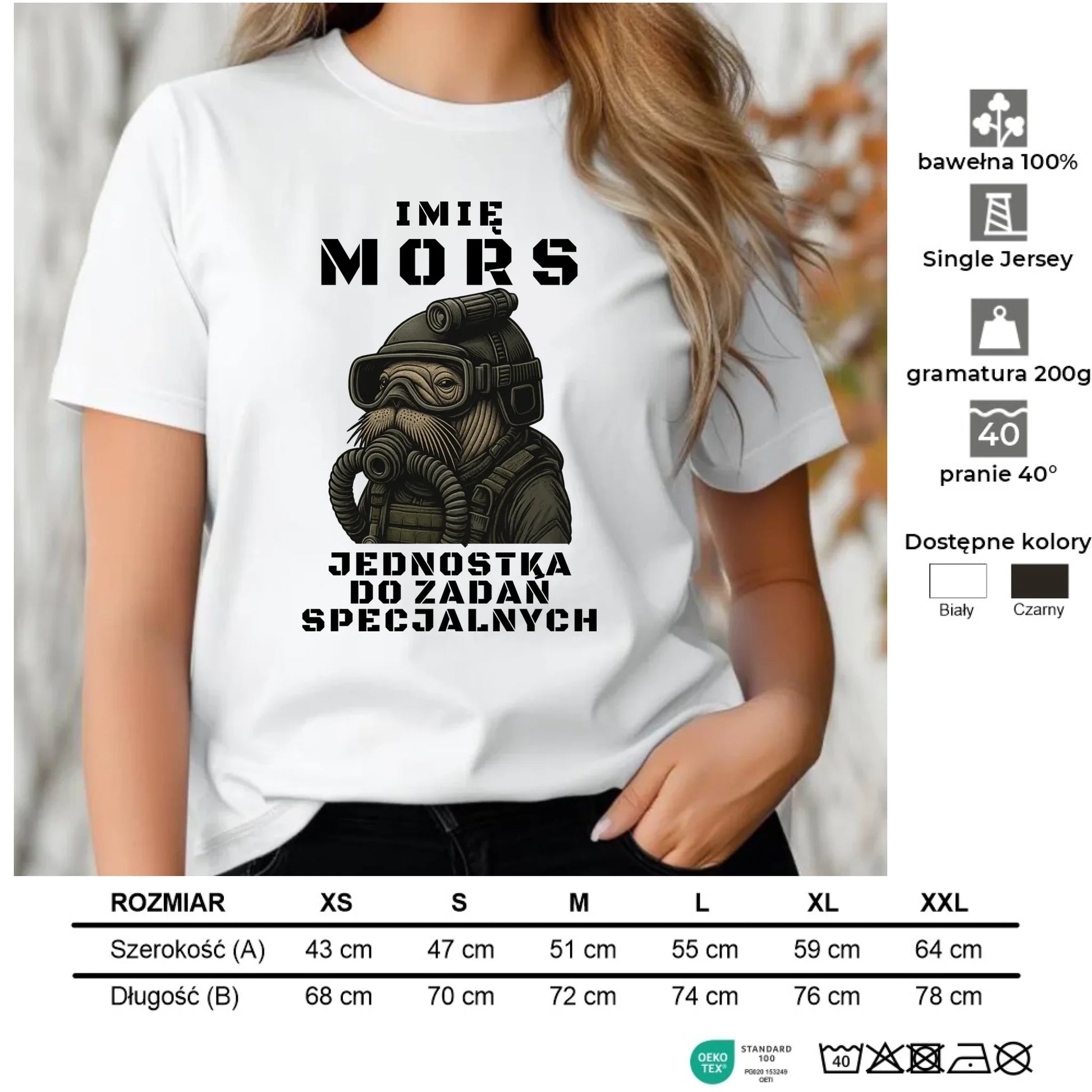 Koszulka damska - prezent dla morsa - Mors do zadań specjalnych - personalizowana HM07 - StoryCups.pl