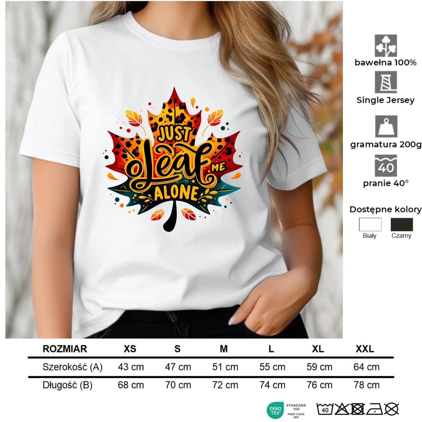 Koszulka damska jesienna - Just leaf me alone JS22 - StoryCups.pl