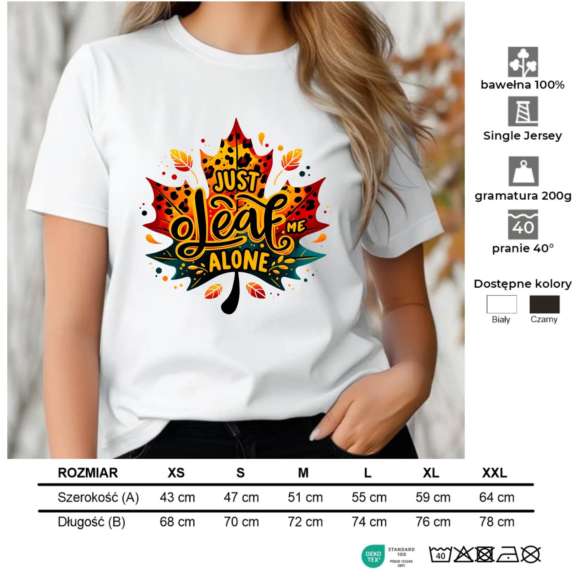 Koszulka damska jesienna - Just leaf me alone JS22 - StoryCups.pl