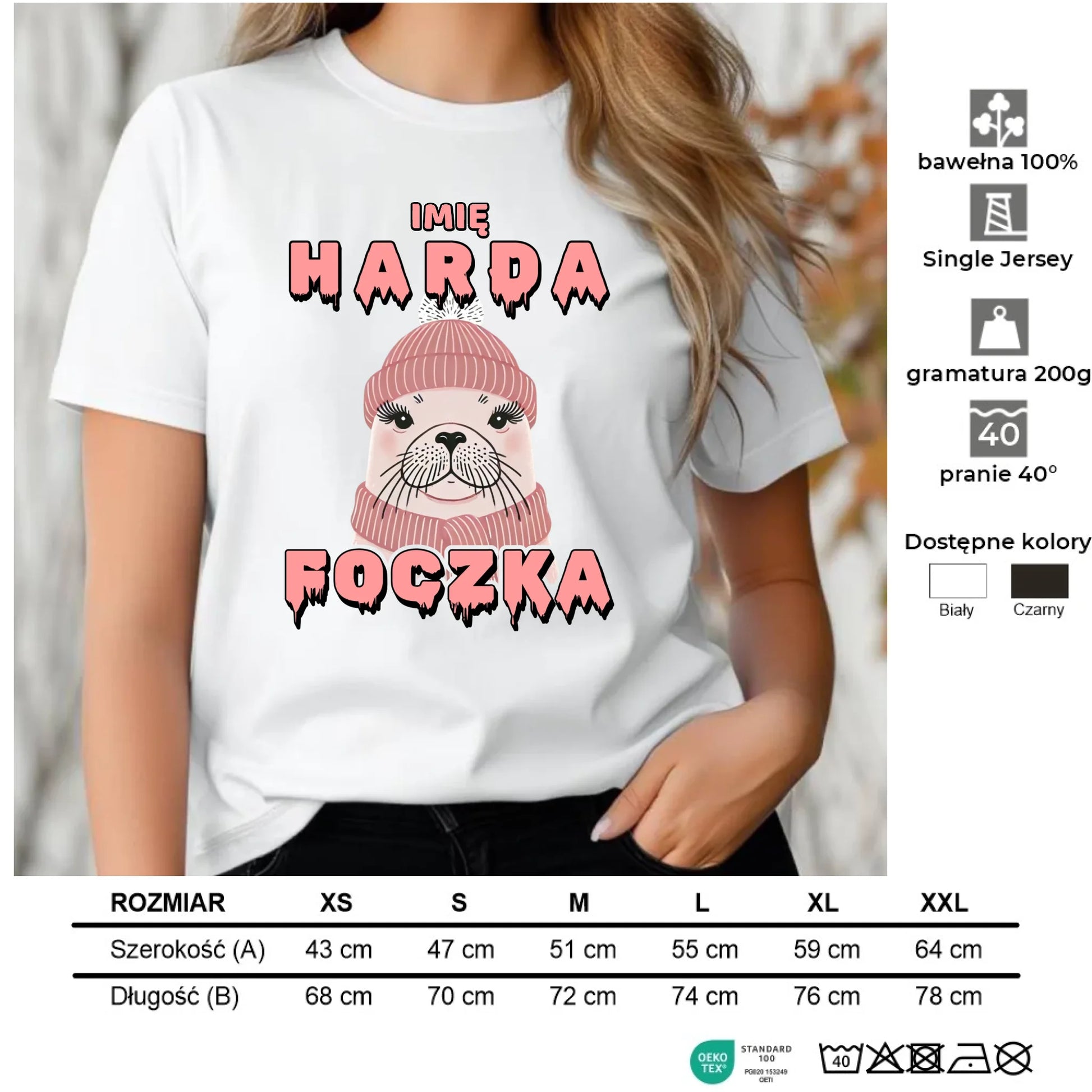 Koszulka damska - prezent dla morsa - Harda foczka - personalizowana HM05 - StoryCups.pl