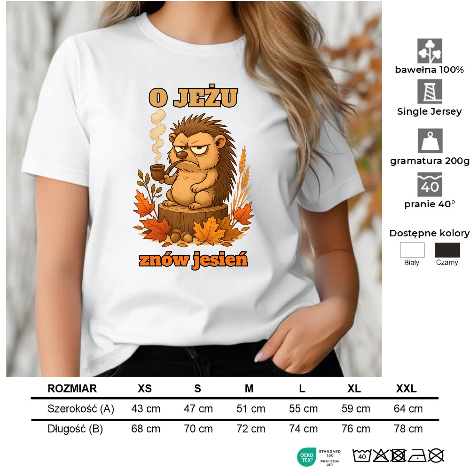 Koszulka damska jesienna - O jeżu znów jesień JS20 - StoryCups.pl