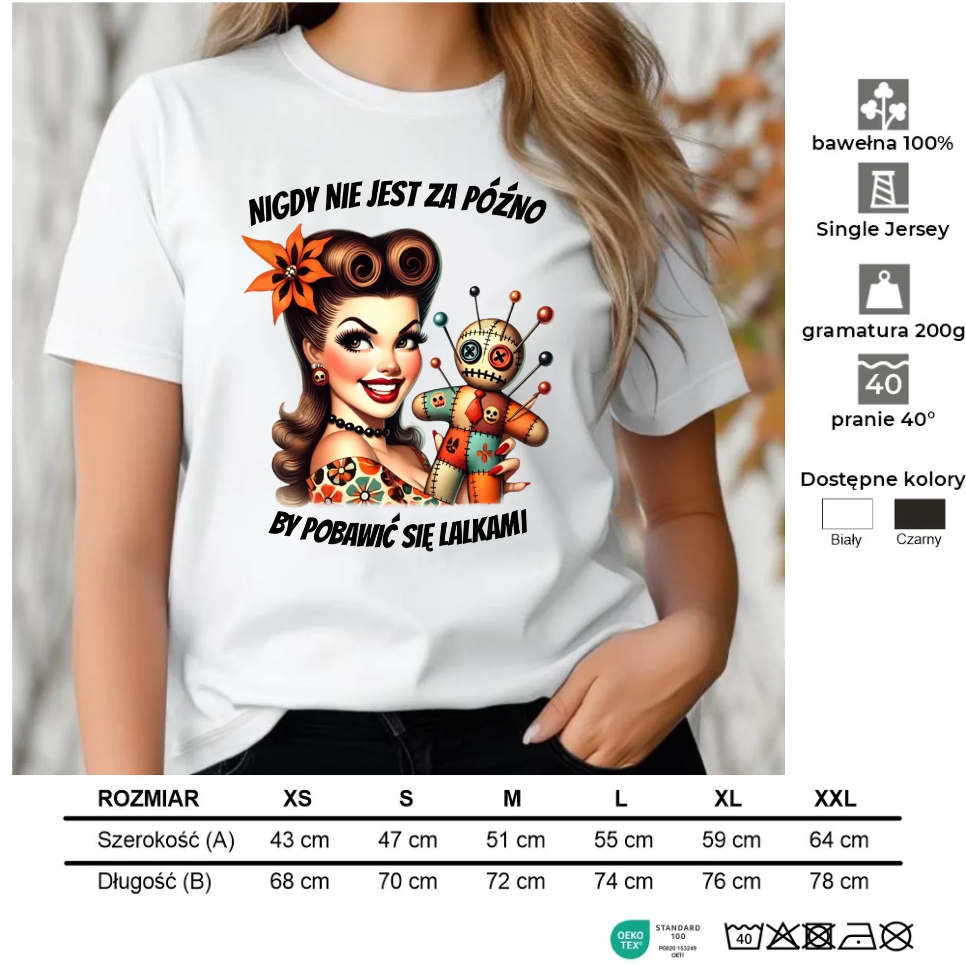 Koszulka damska - Laleczka Voodoo retro DZ21 - StoryCups.pl