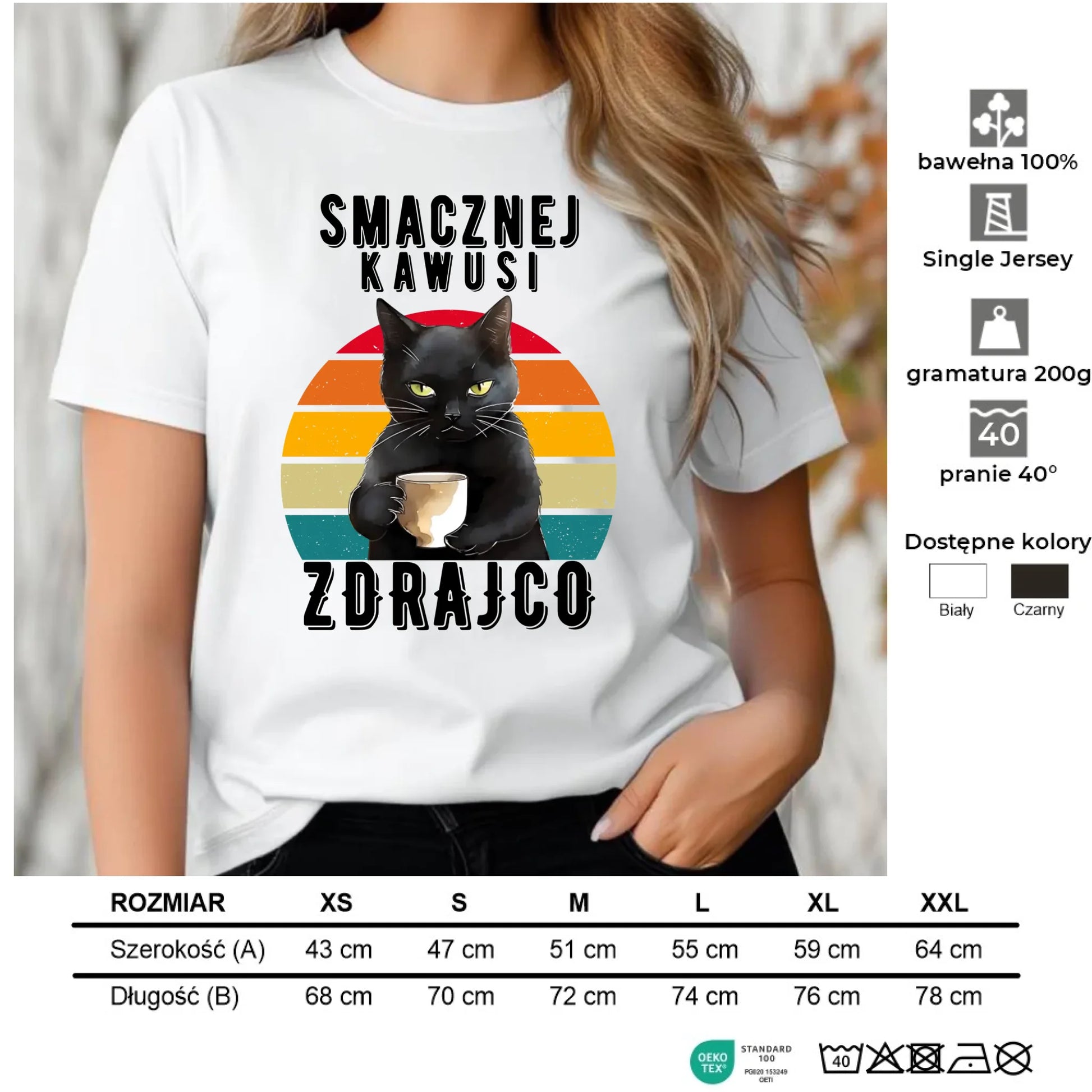 Koszulka damska na odejście z pracy - Smacznej kawusi zdrajco OP03 - StoryCups.pl