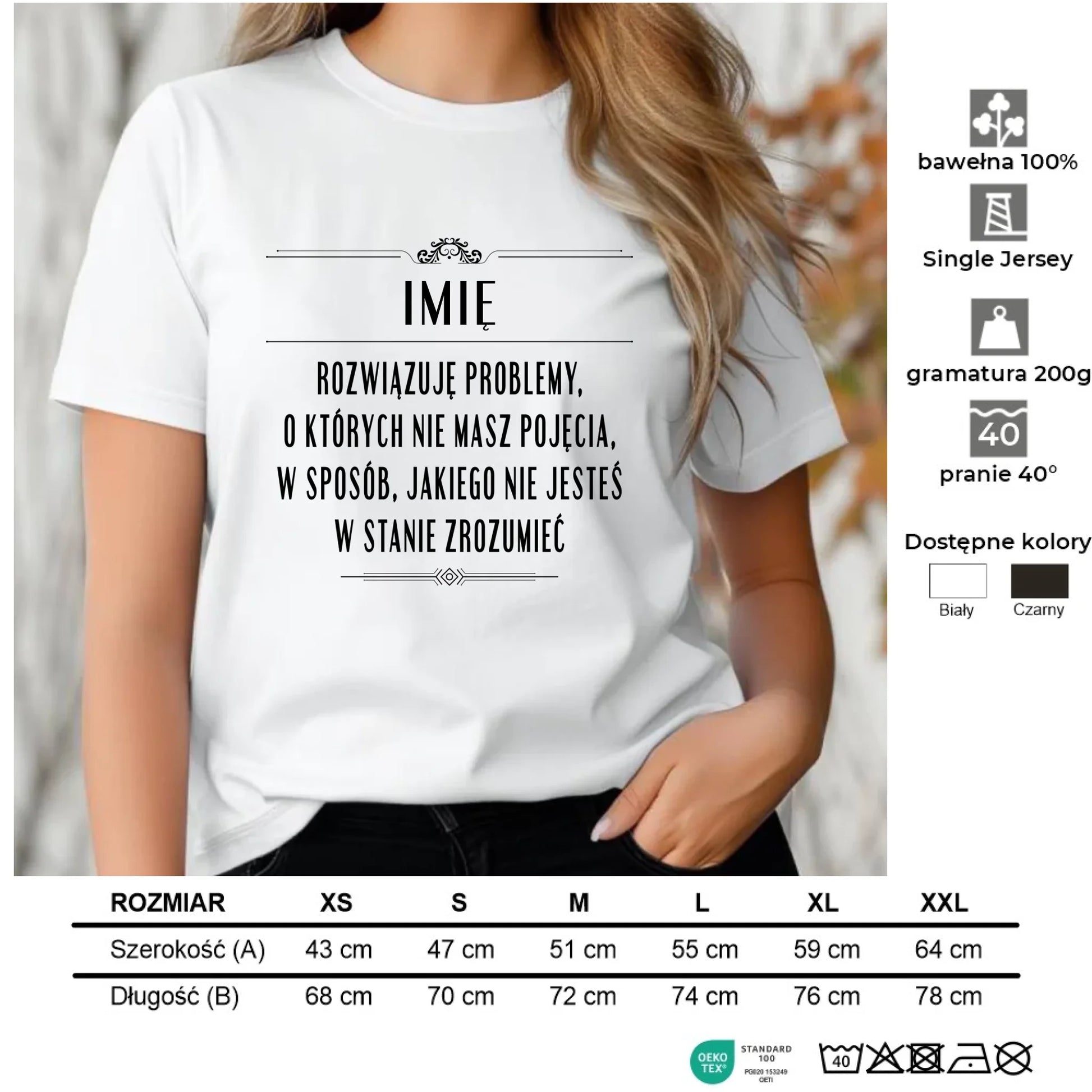 Koszulka damska - Rozwiązuję problemy, o których nie masz pojęcia - personalizowana DZ20 - StoryCups.pl