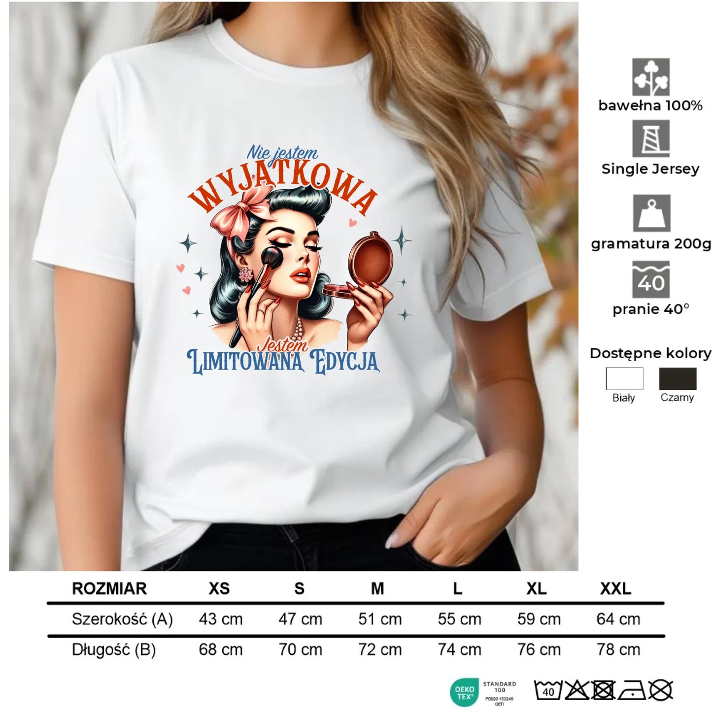 Koszulka damska – Nie jestem wyjątkowa, jestem limitowaną edycją - retro DZ10 - StoryCups.pl