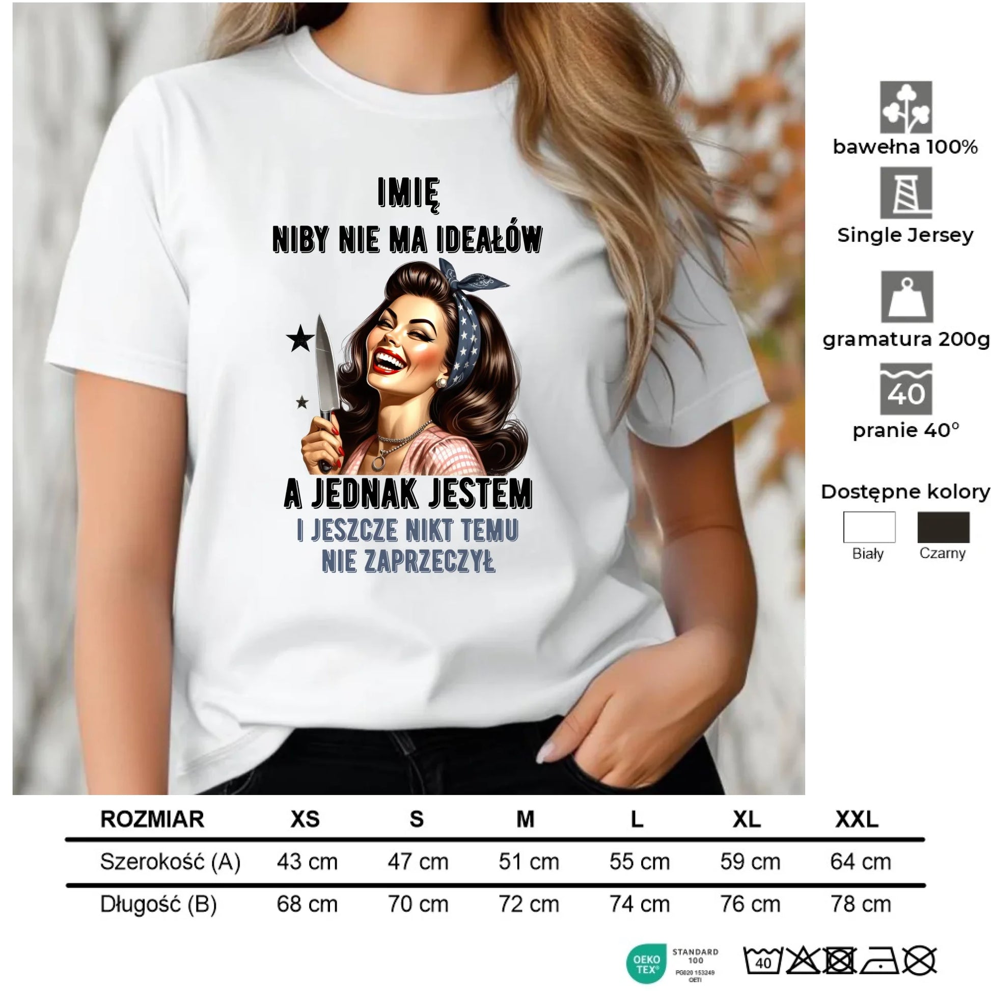 Koszulka damska - Niby nie ma ideałów - personalizowana DZ01 - StoryCups.pl