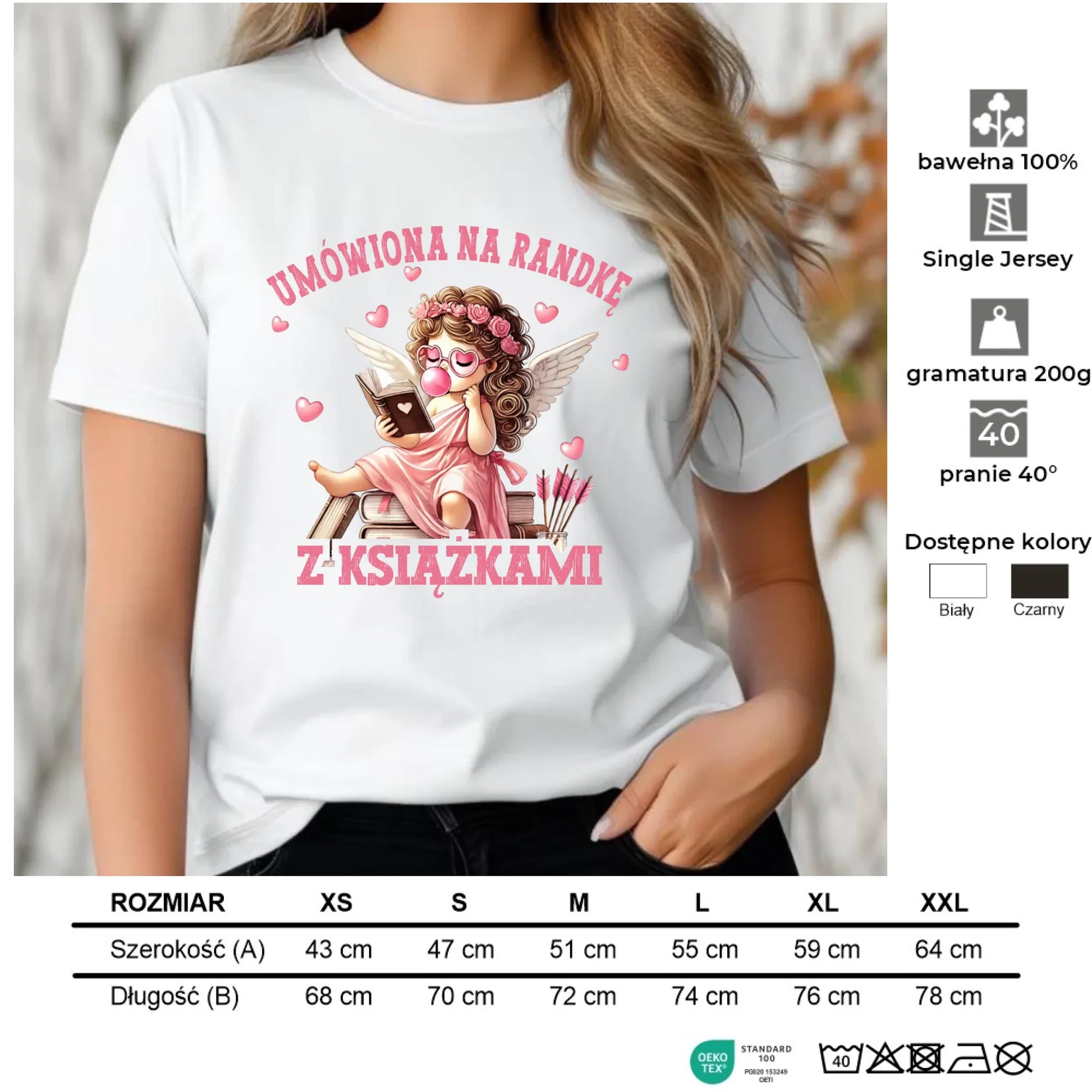 Koszulka damska dla czytelniczki – Umówiona na randkę W19 - StoryCups.pl