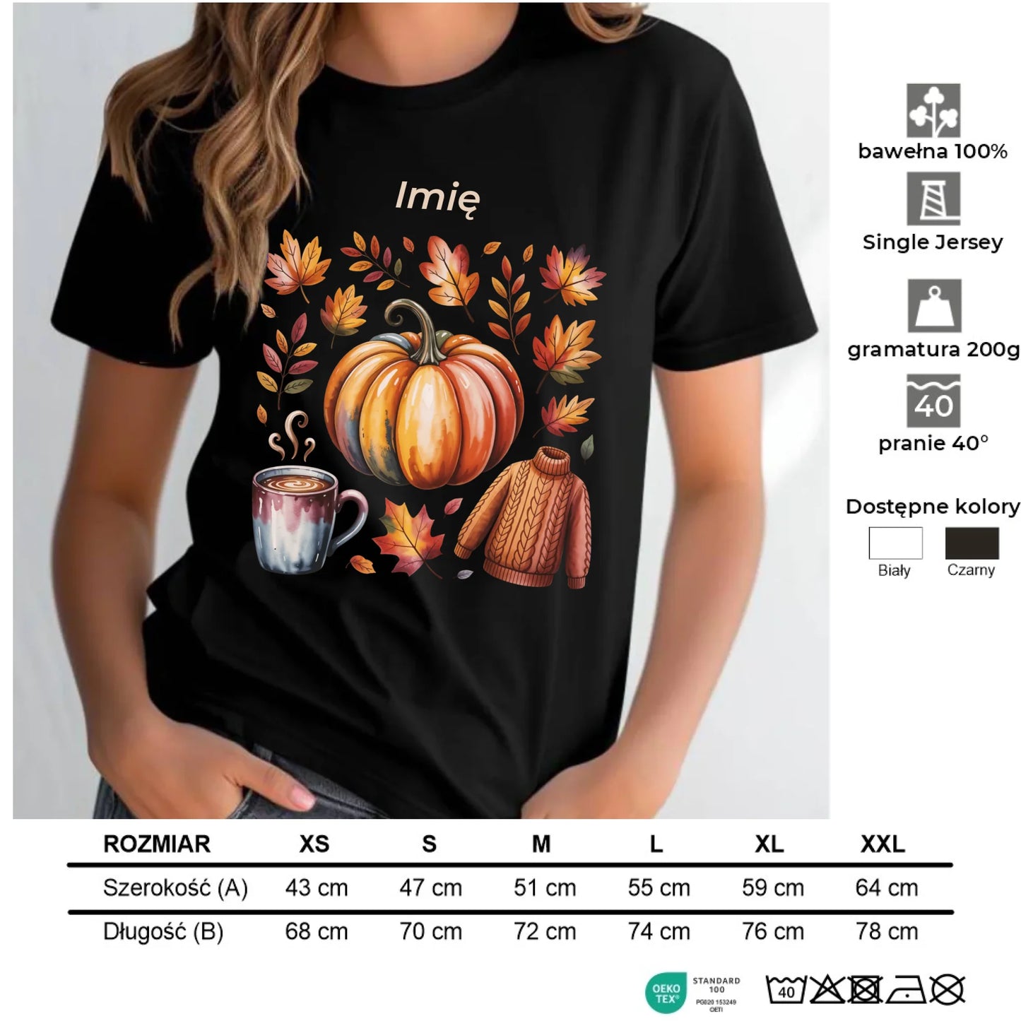 Koszulka damska jesienna - Złota jesień - personalizowana JS30 - StoryCups.pl