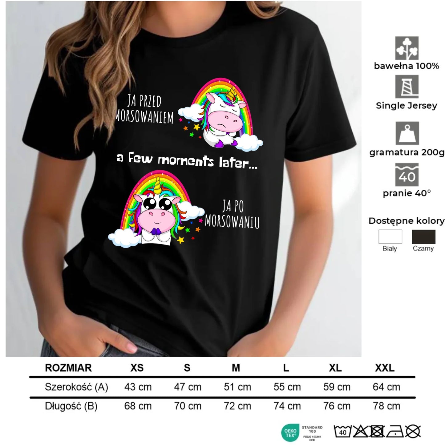 Koszulka damska - prezent dla morsa - Jednorożec - Ja po morsowaniu HM11 - StoryCups.pl