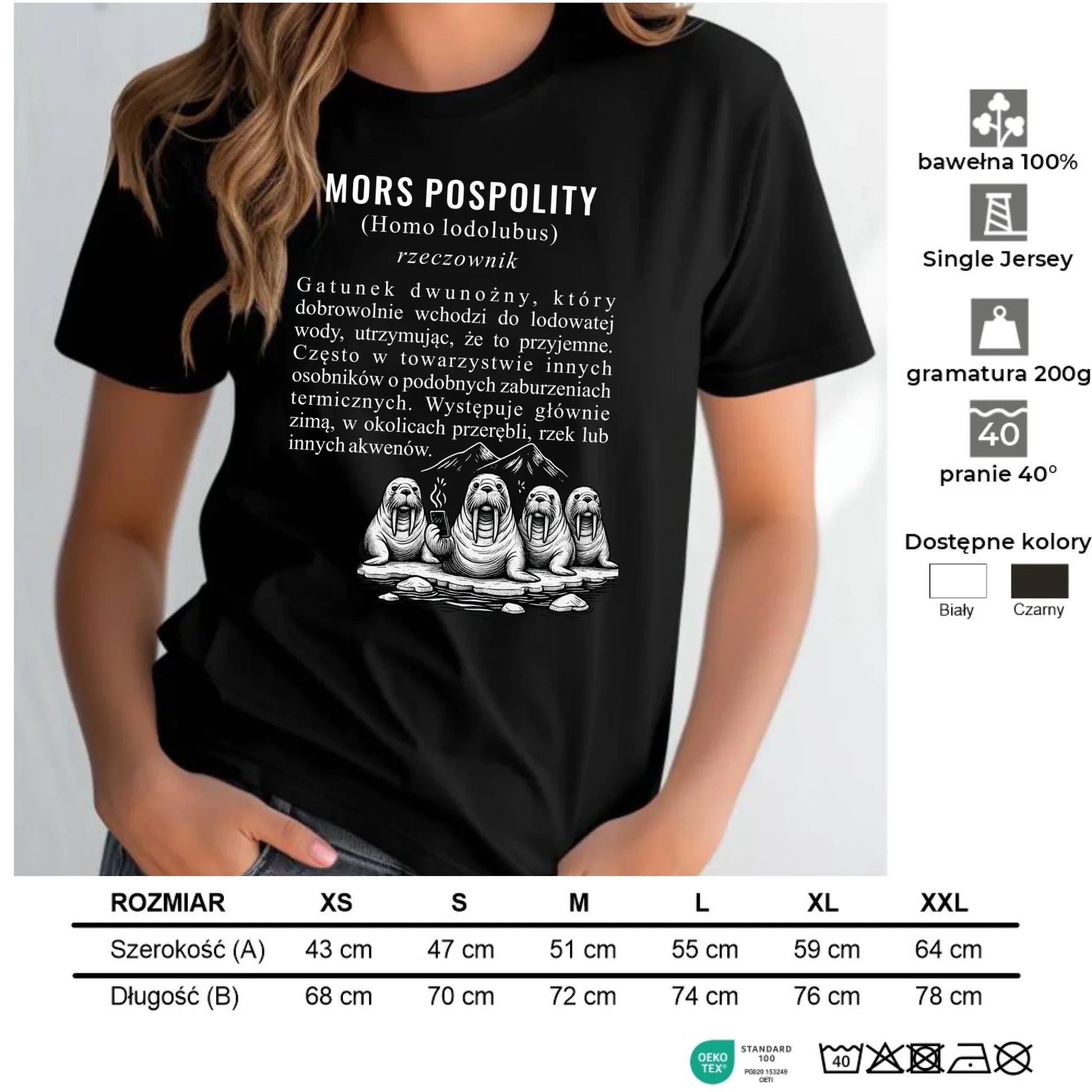 Koszulka damska - prezent dla morsa - Mors pospolity [Homo lodolubus] HM12 - StoryCups.pl