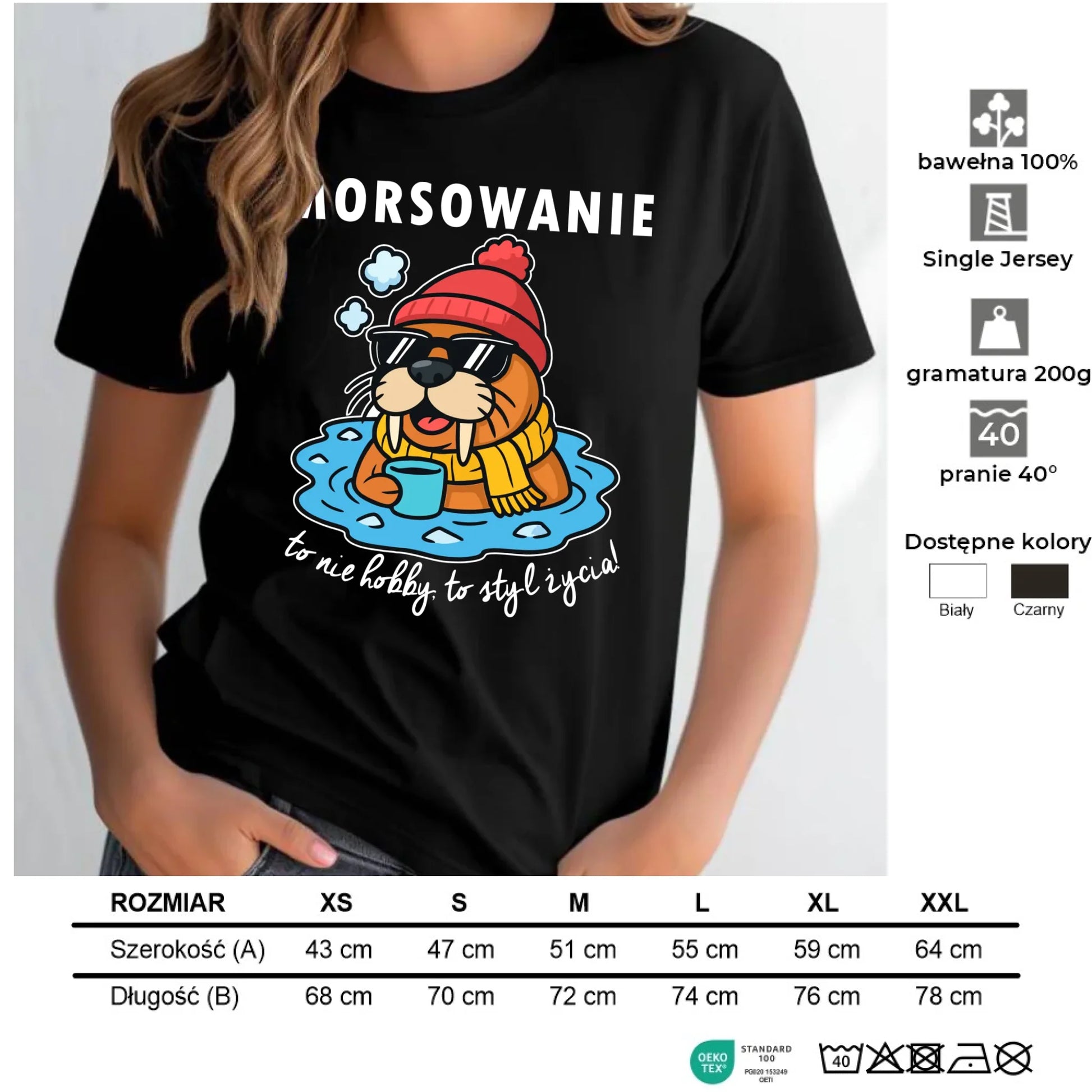 Koszulka damska - prezent dla morsa - Morsowanie to styl życia HM10 - StoryCups.pl