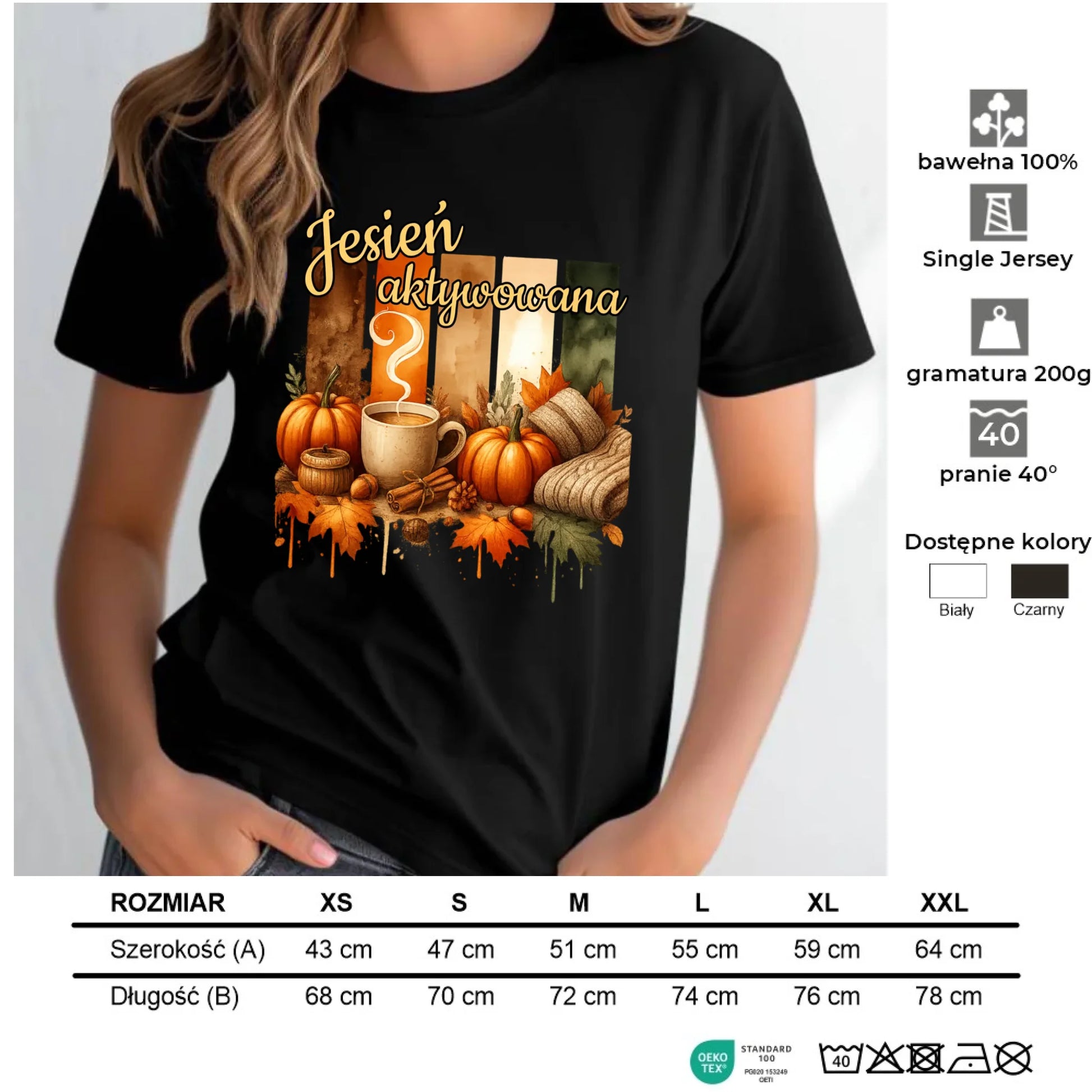 Koszulka damska jesienna - Jesień aktywowana JS26 - StoryCups.pl