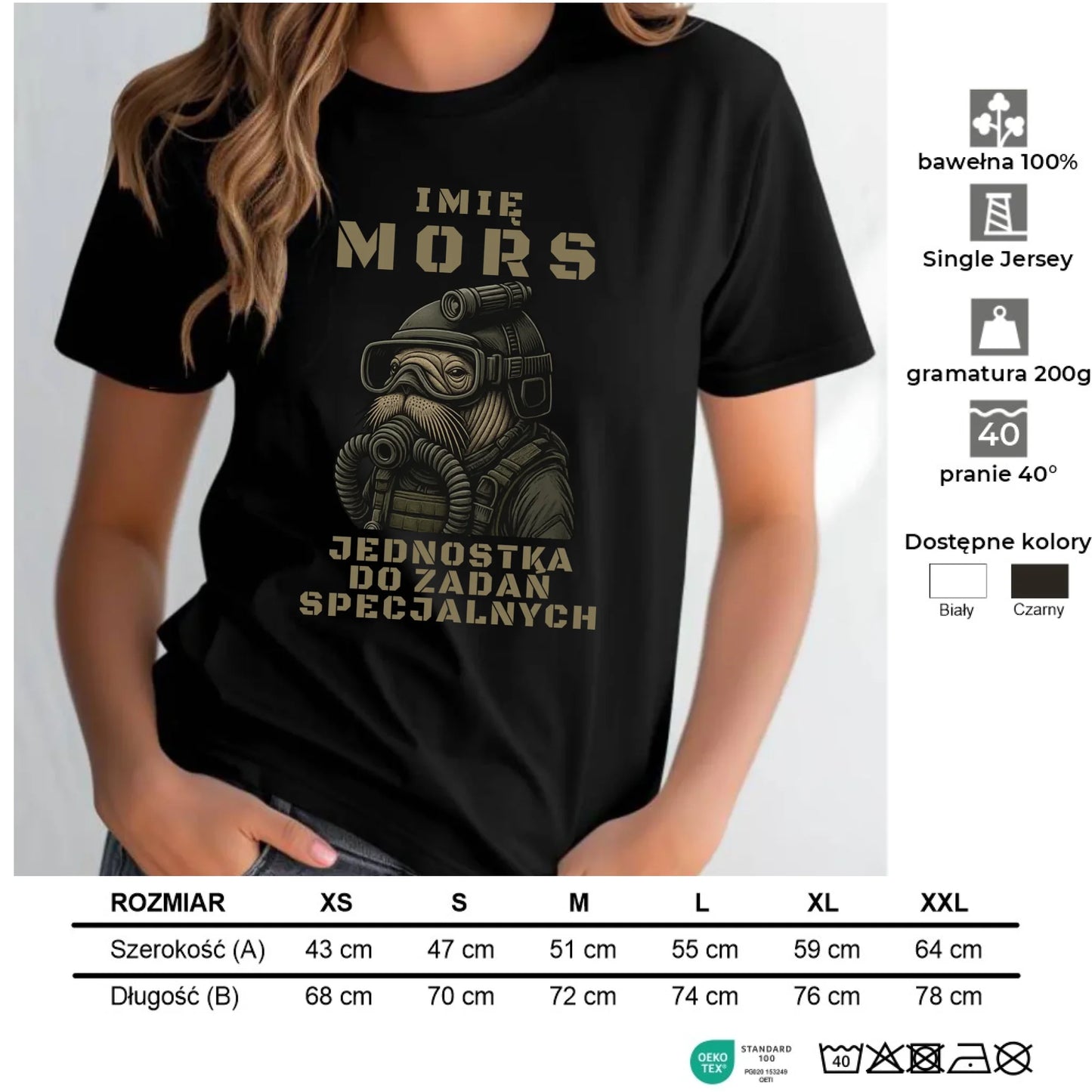 Koszulka damska - prezent dla morsa - Mors do zadań specjalnych - personalizowana HM07 - StoryCups.pl