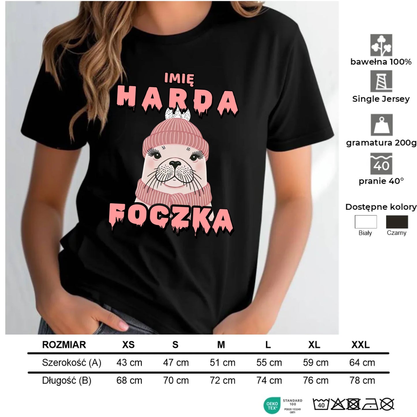 Koszulka damska - prezent dla morsa - Harda foczka - personalizowana HM05 - StoryCups.pl