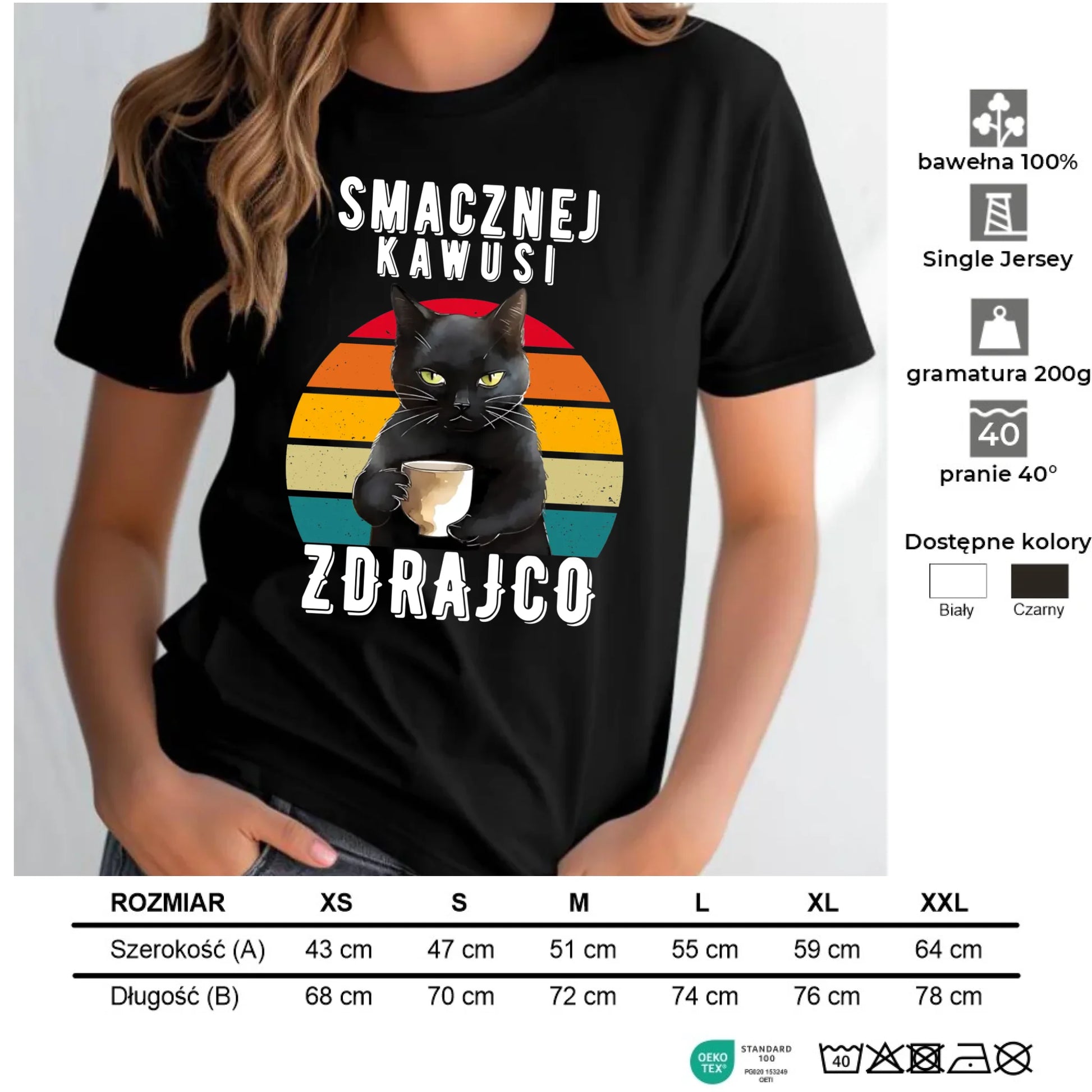 Koszulka damska na odejście z pracy - Smacznej kawusi zdrajco OP03 - StoryCups.pl