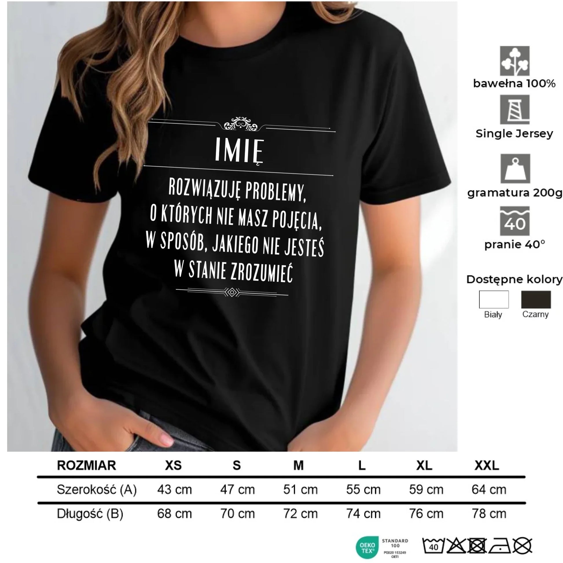 Koszulka damska - Rozwiązuję problemy, o których nie masz pojęcia - personalizowana DZ20 - StoryCups.pl