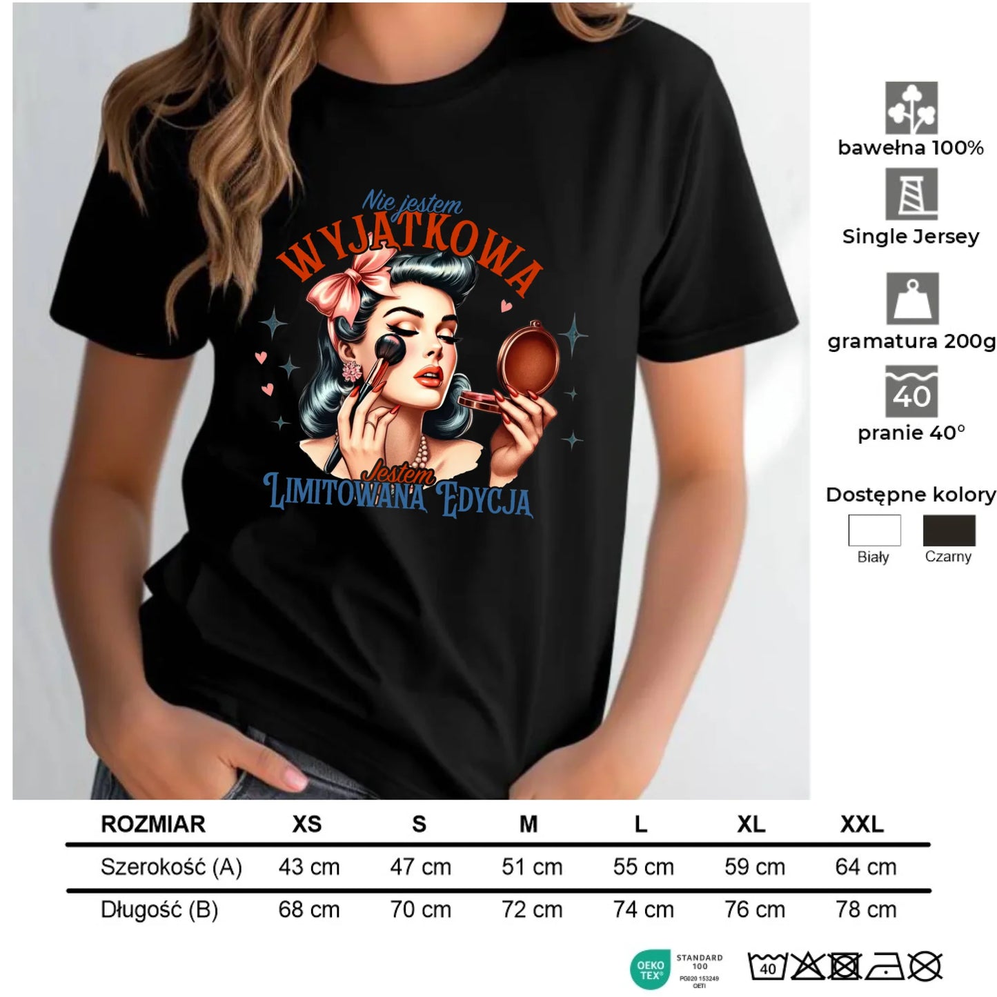 Koszulka damska – Nie jestem wyjątkowa, jestem limitowaną edycją - retro DZ10 - StoryCups.pl