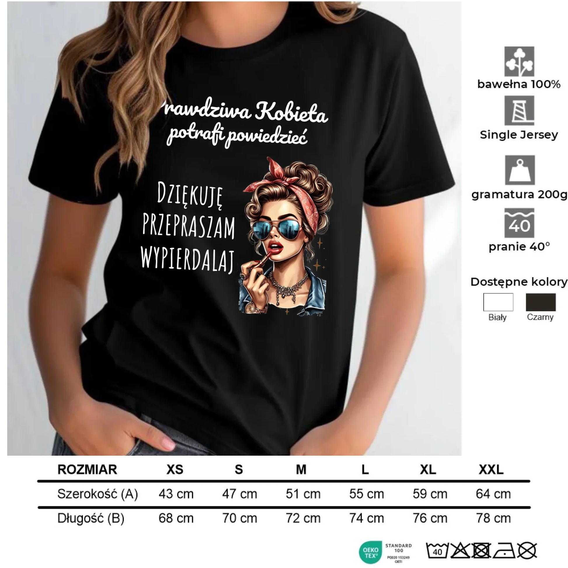 Koszulka damska - Prawdziwa kobieta - bez cenzury DZ15 - StoryCups.pl