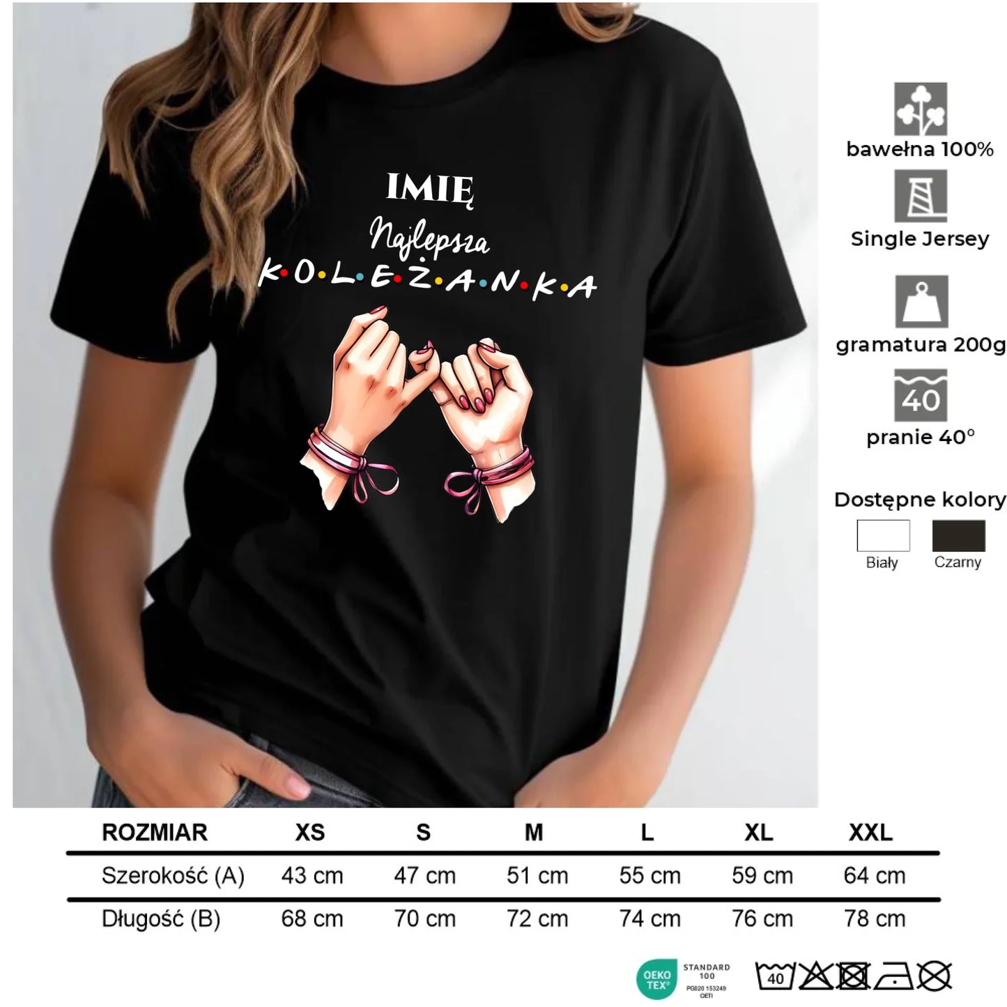 Koszulka damska - Najlepsza koleżanka - personalizowana DZ02 - StoryCups.pl