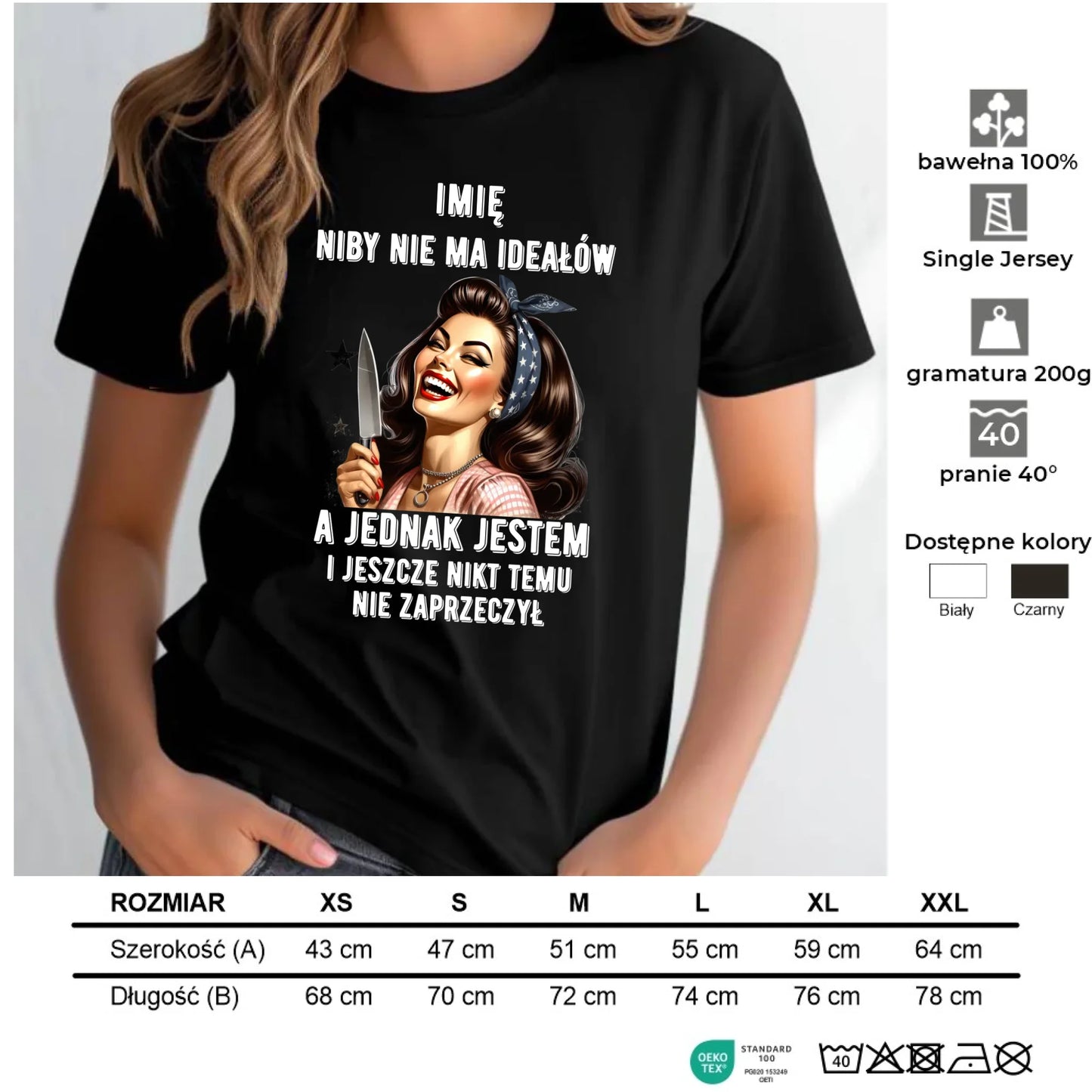 Koszulka damska - Niby nie ma ideałów - personalizowana DZ01 - StoryCups.pl