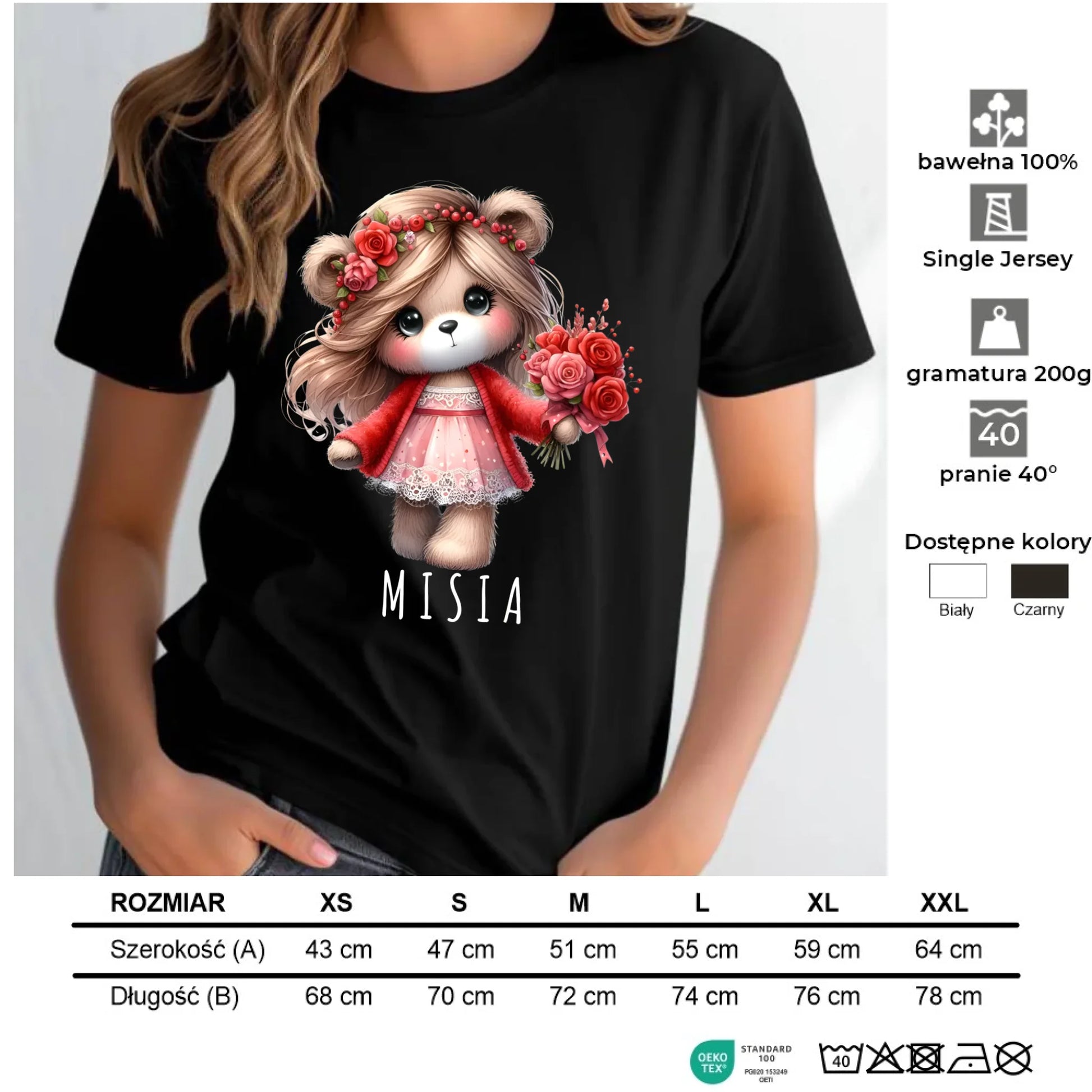 Koszulka damska - prezent dla dziewczyny - Urocza Misia W35 - StoryCups.pl