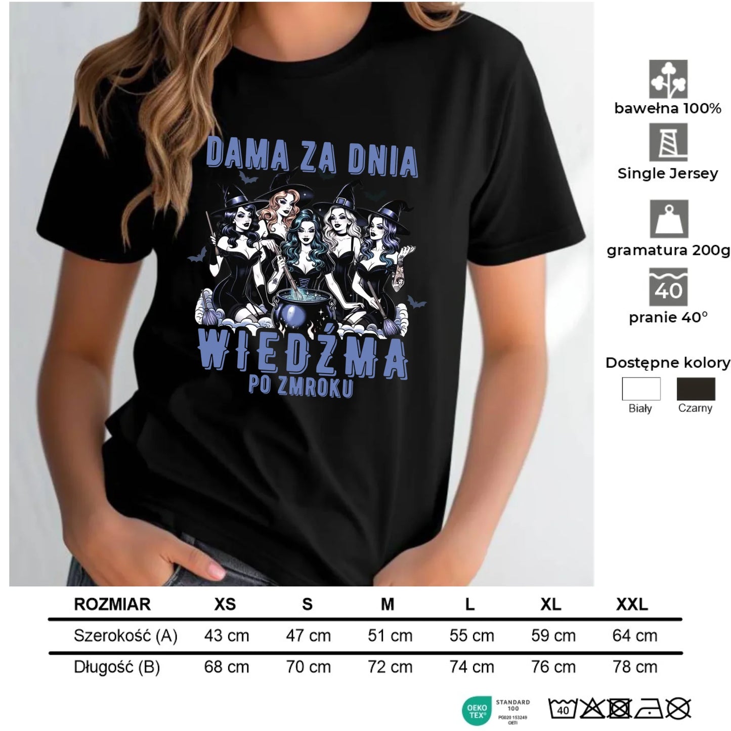 Koszulka damska - Dama za dnia wiedźma po zmroku HL16