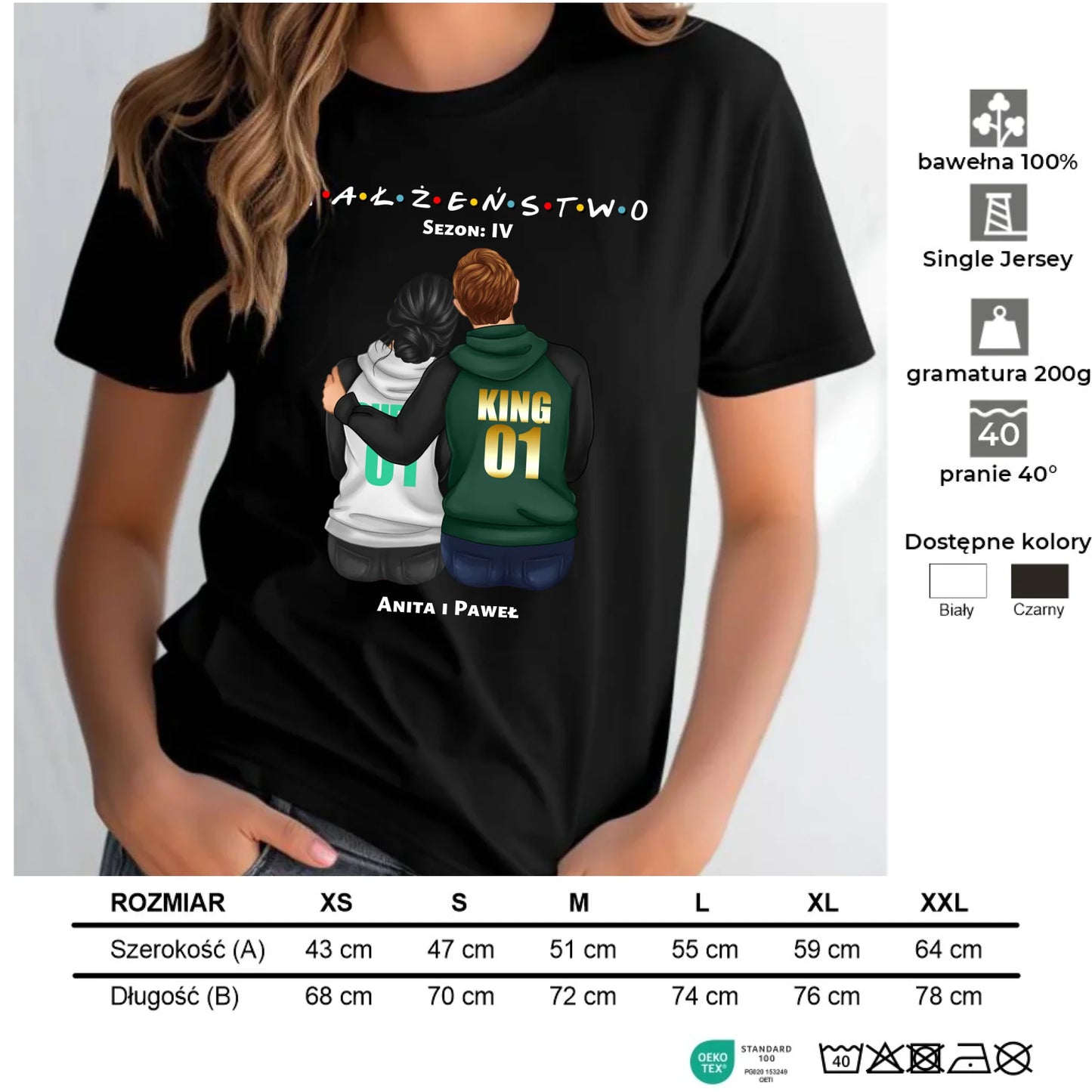 Koszulka damska dla par - personalizowany prezent dla żony na rocznicę ślubu – Małżeństwo W05 - StoryCups.pl