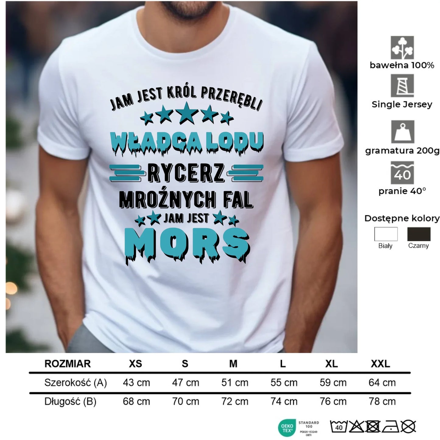 Koszulka męska - prezent dla morsa - Jam jest Król przerębli Jam jest mors HM13 - StoryCups.pl