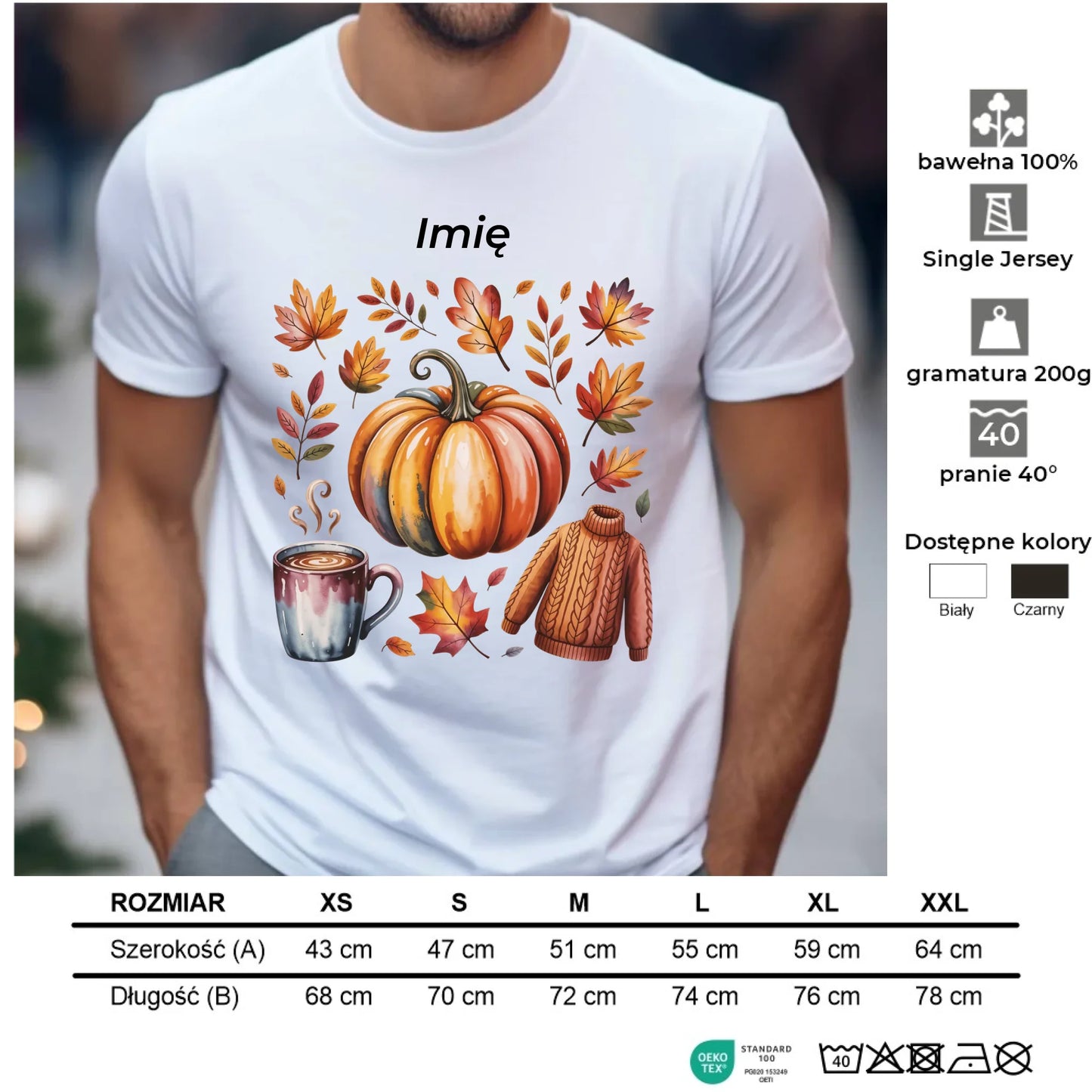 Koszulka męska jesienna - Złota jesień - personalizowana JS30 - StoryCups.pl