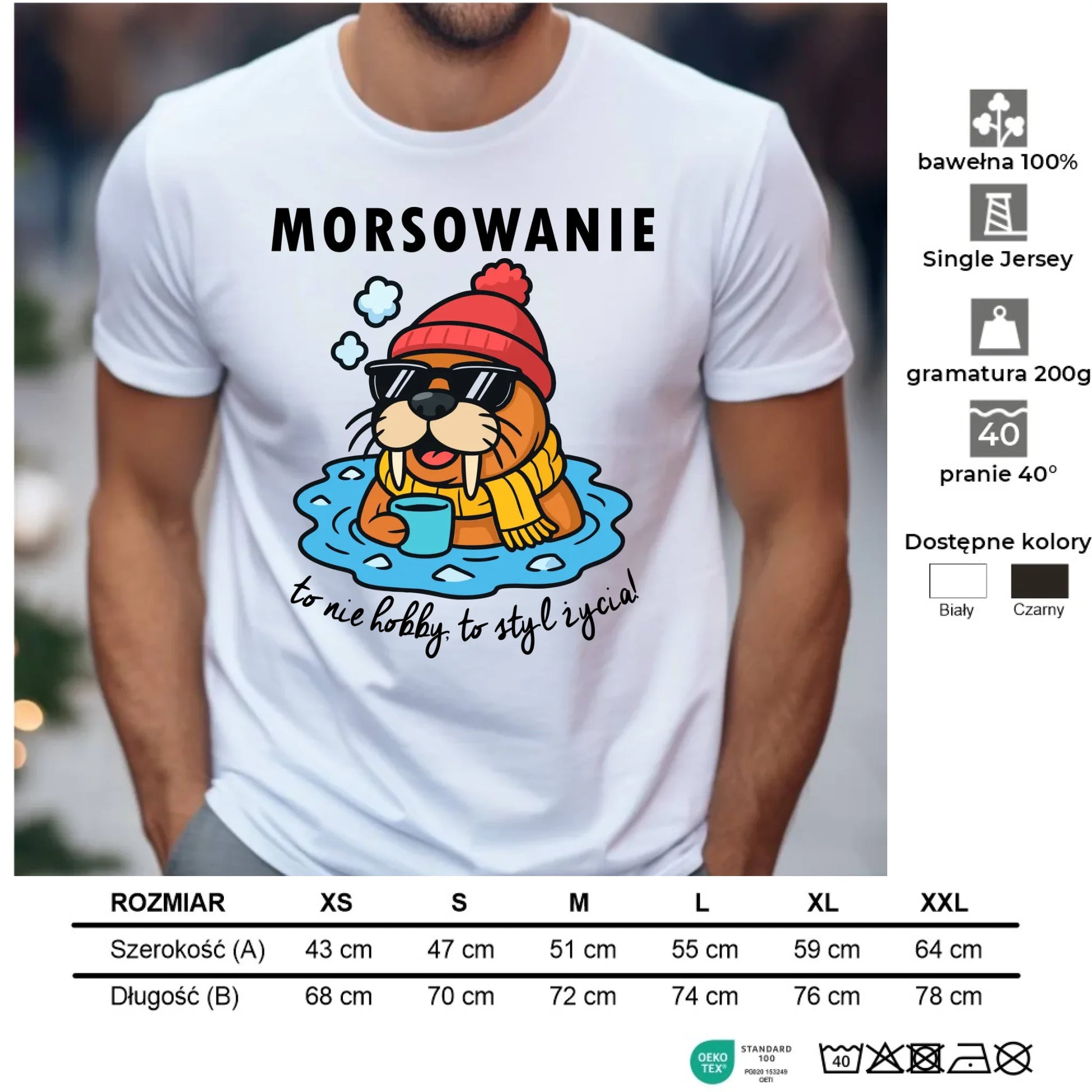 Koszulka męska - prezent dla morsa - Morsowanie to styl życia HM10 - StoryCups.pl