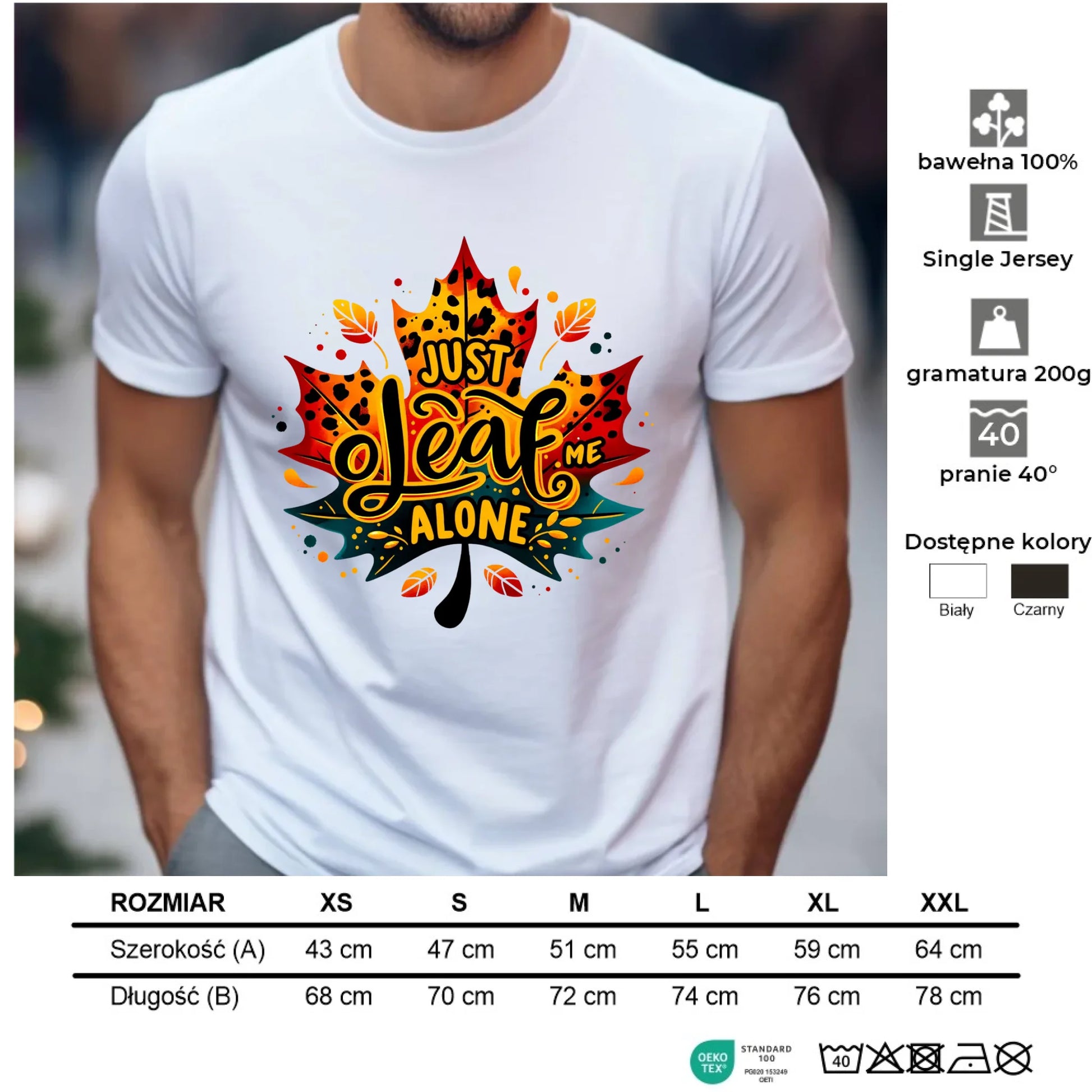 Koszulka męska jesienna - Just leaf me alone JS22 - StoryCups.pl