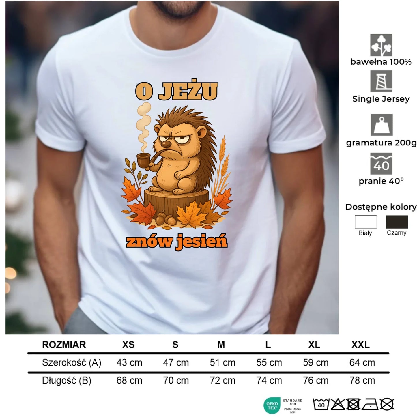 Koszulka męska jesienna - O jeżu znów jesień JS20 - StoryCups.pl