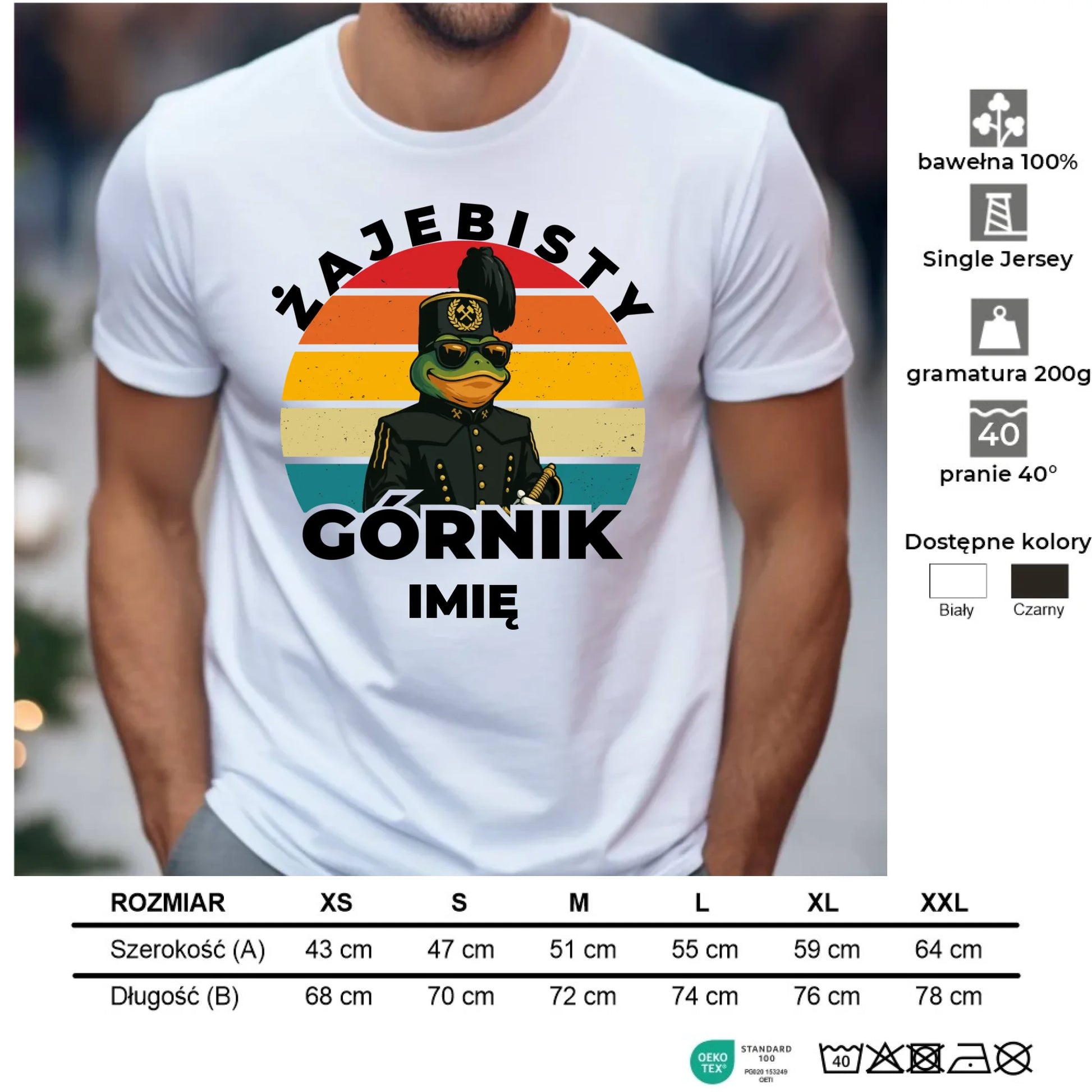 Koszulka męska - prezent dla górnika - Żajebisty górnik - personalizowana G19 - StoryCups.pl