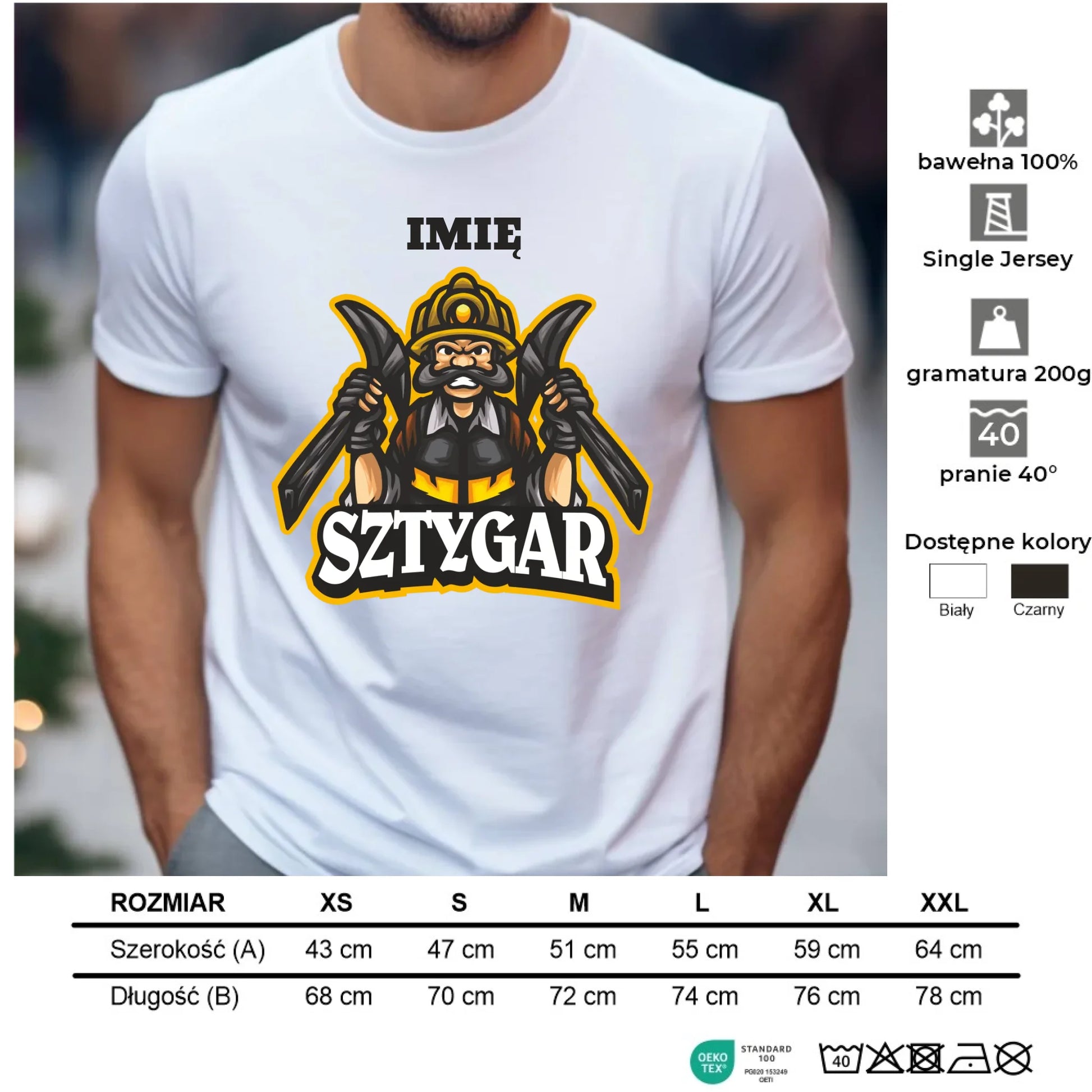 Koszulka męska - prezent dla górnika - Sztygar - personalizowana G15 - StoryCups.pl