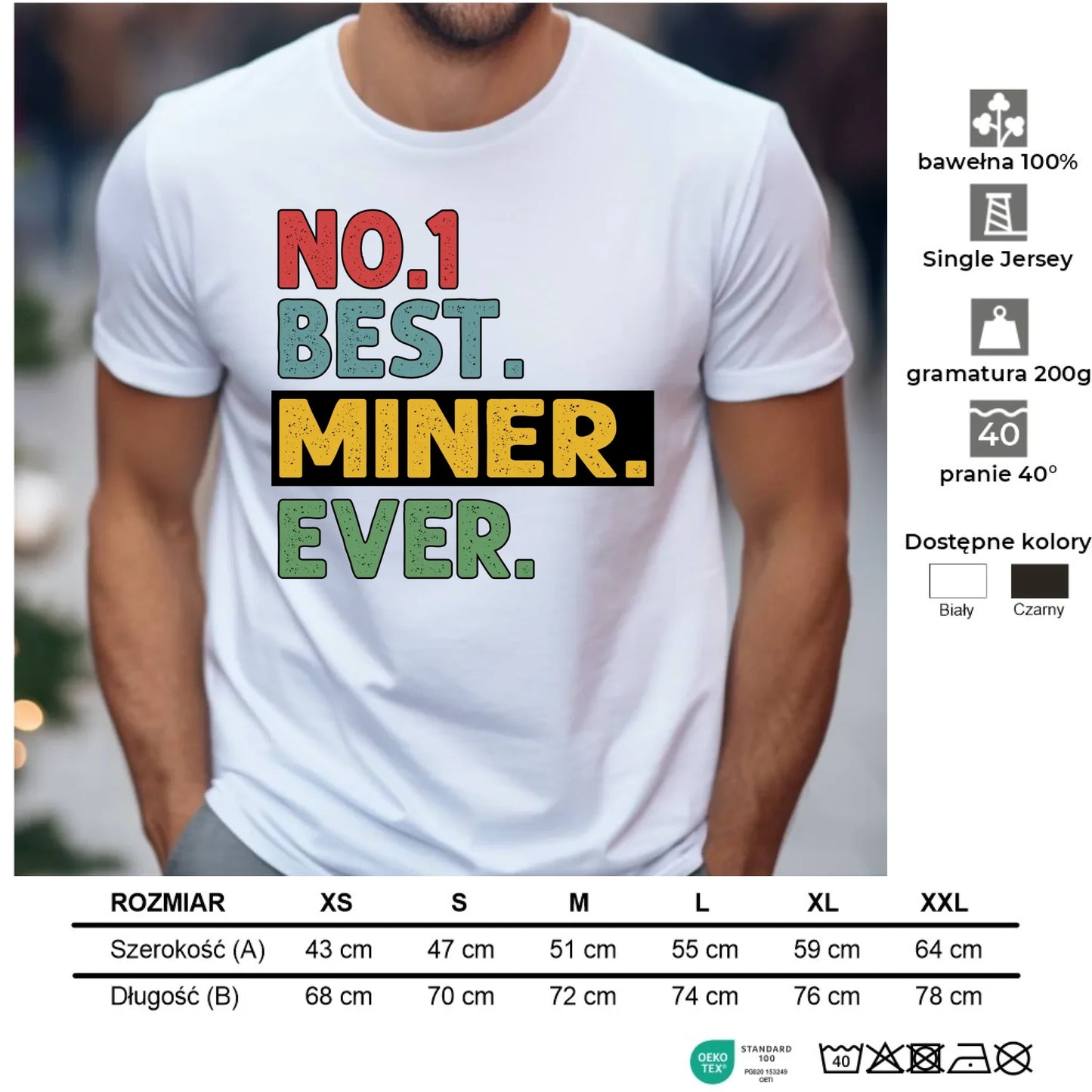 Koszulka męska - prezent dla górnika - Best miner ever G12 - StoryCups.pl