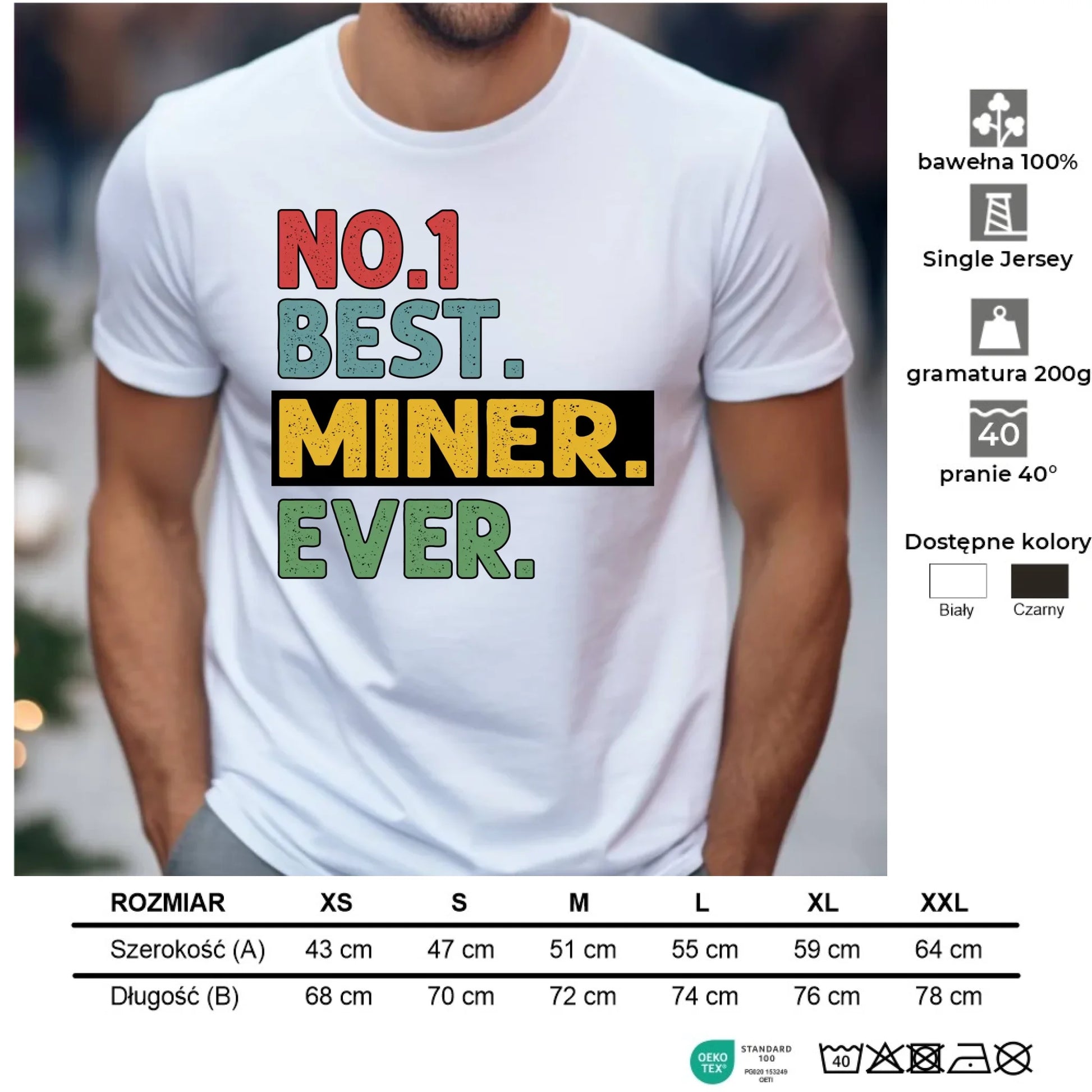 Koszulka męska - prezent dla górnika - Best miner ever G12 - StoryCups.pl