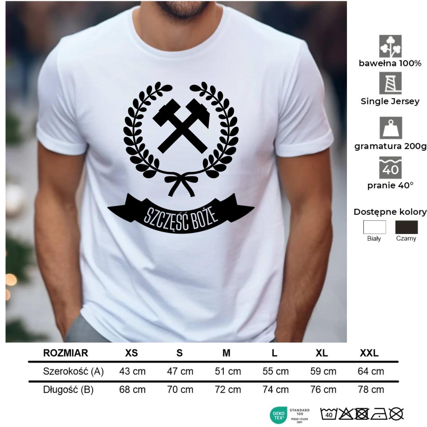 Koszulka męska - prezent dla górnika - Szczęść Boże G02 - StoryCups.pl